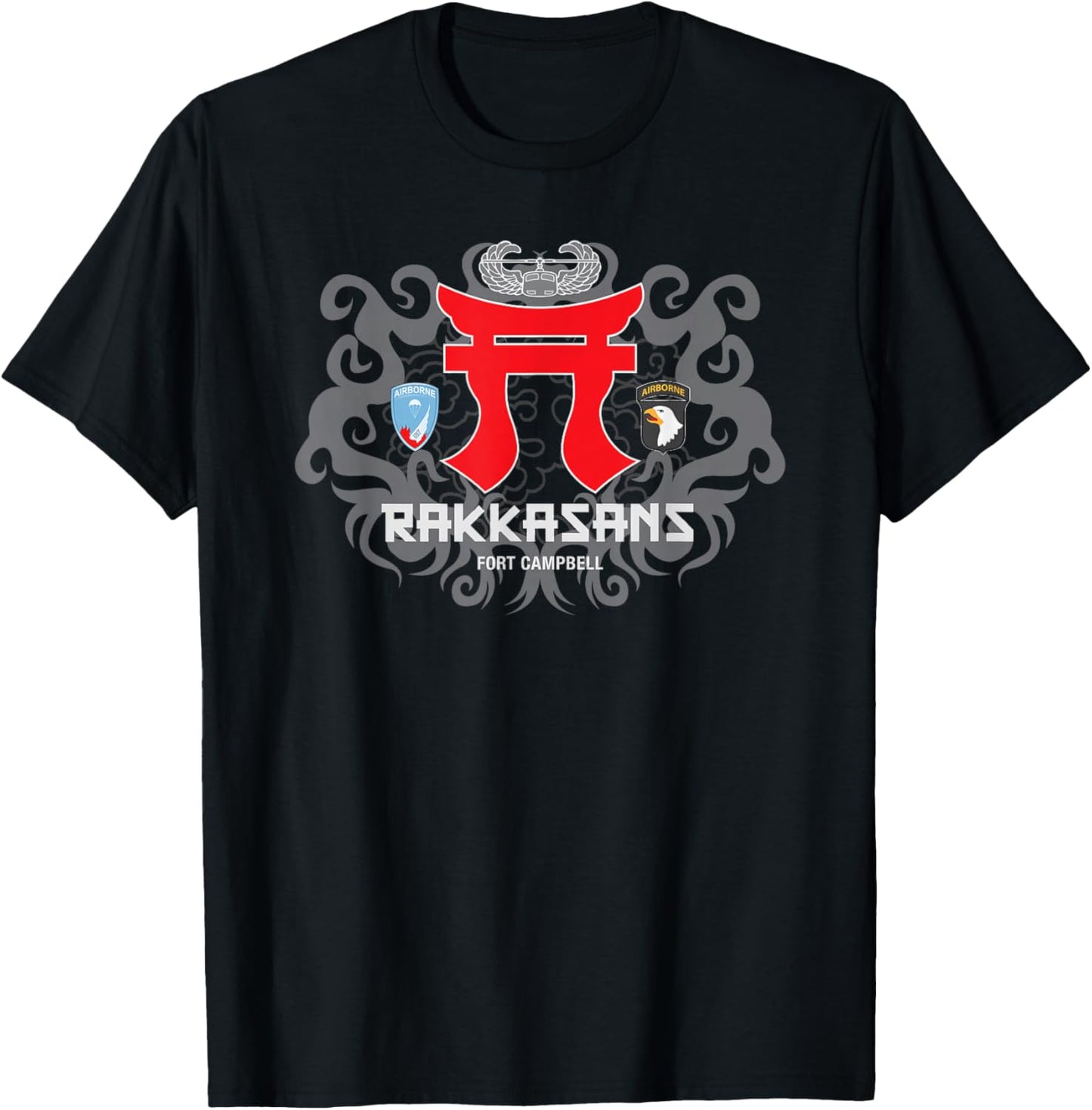 MEDALS OF AMERICA EST. 1976 RAKKASANS FORT CAMPBELL Black Adult T-Shirt - T-Shirt | Black
