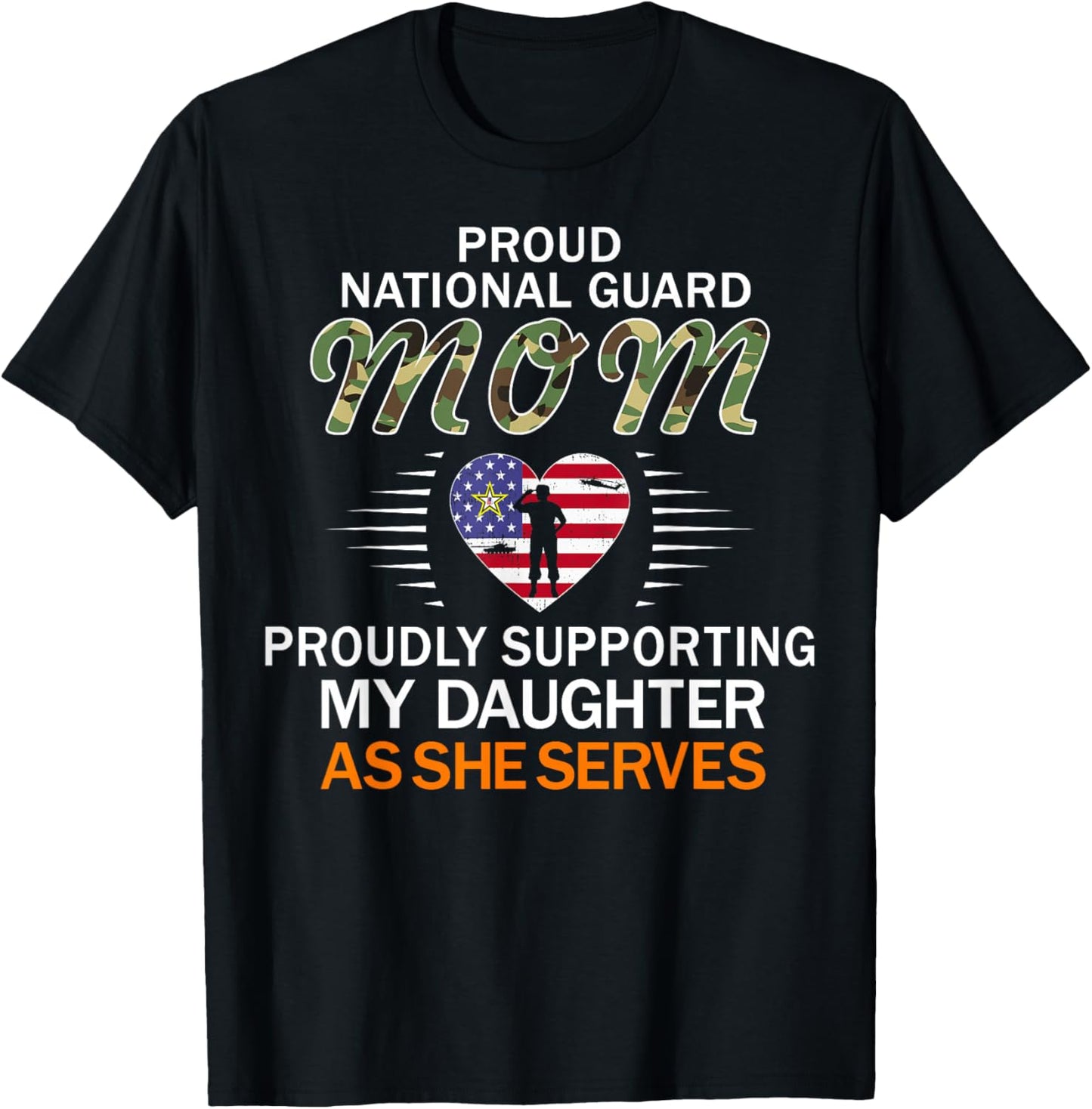 Proudly Supporting My Daughter-Proud National Guard Mom Army T-Shirt - T-Shirt | Black