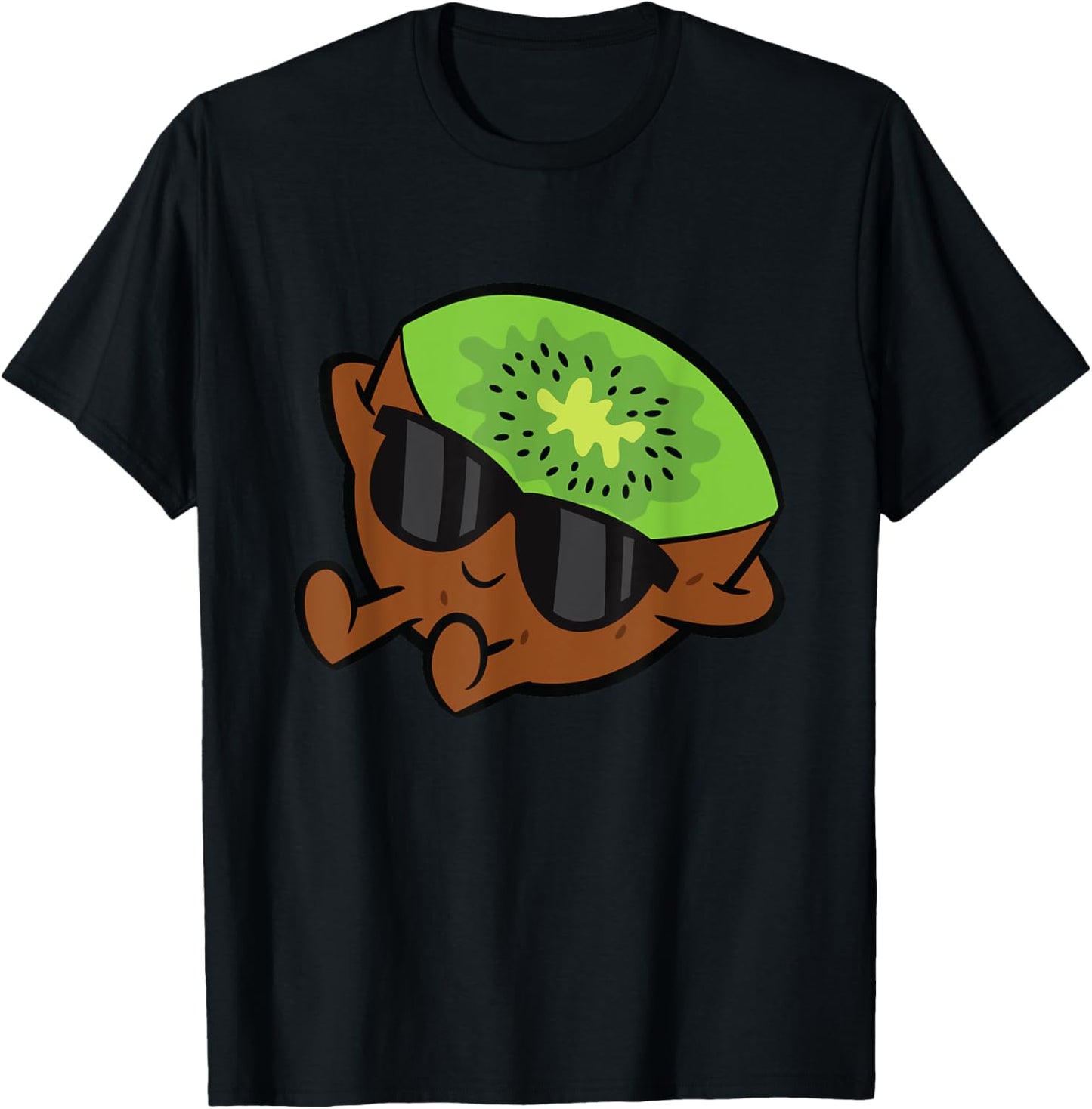 Cute Kiwi Fruit Relaxing Lazy Kiwi T-Shirt - T-Shirt | Black