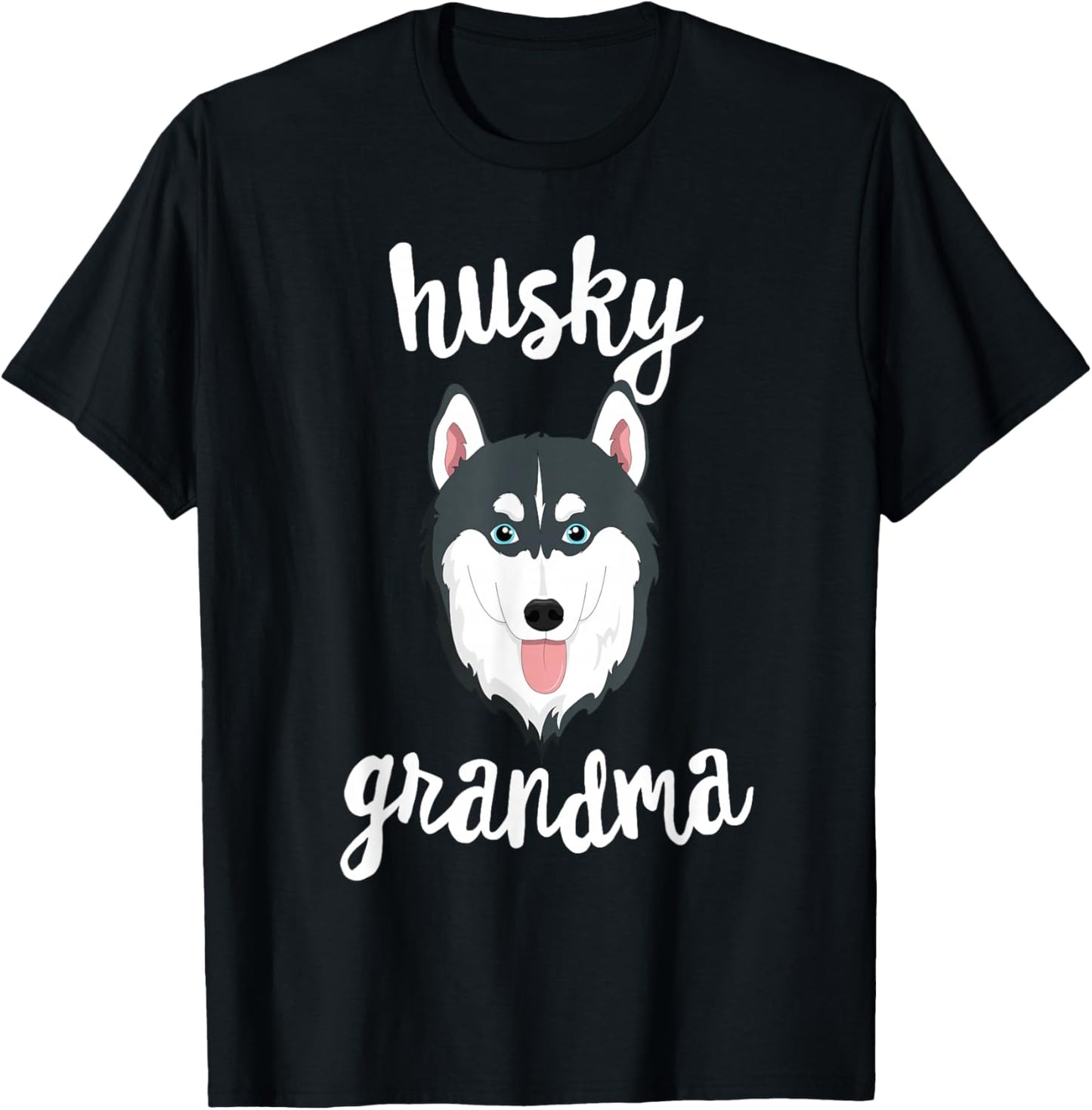 Siberian Husky Grandma Pawma Dog Grandparents Grand Maw Men Women Girls Kids T-Shirt - T-Shirt | Black