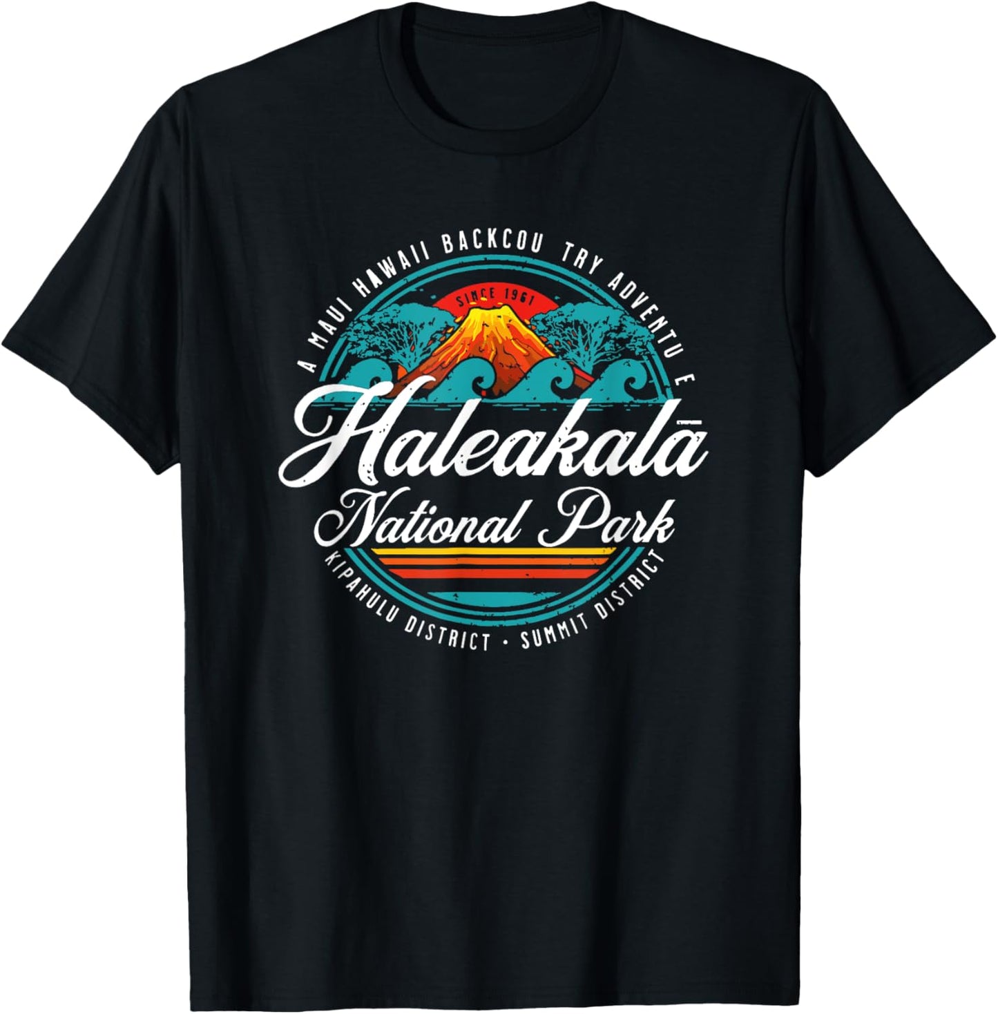 Haleakala National Park Hawaii Maui Vintage T-Shirt - T-Shirt | Black