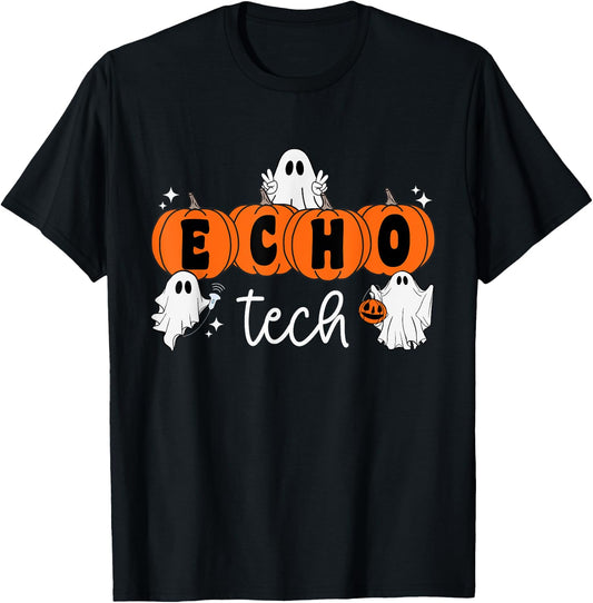 Retro Ultrasound Tech Halloween Echo Tech Vascular Tech T-Shirt - T-Shirt | Black