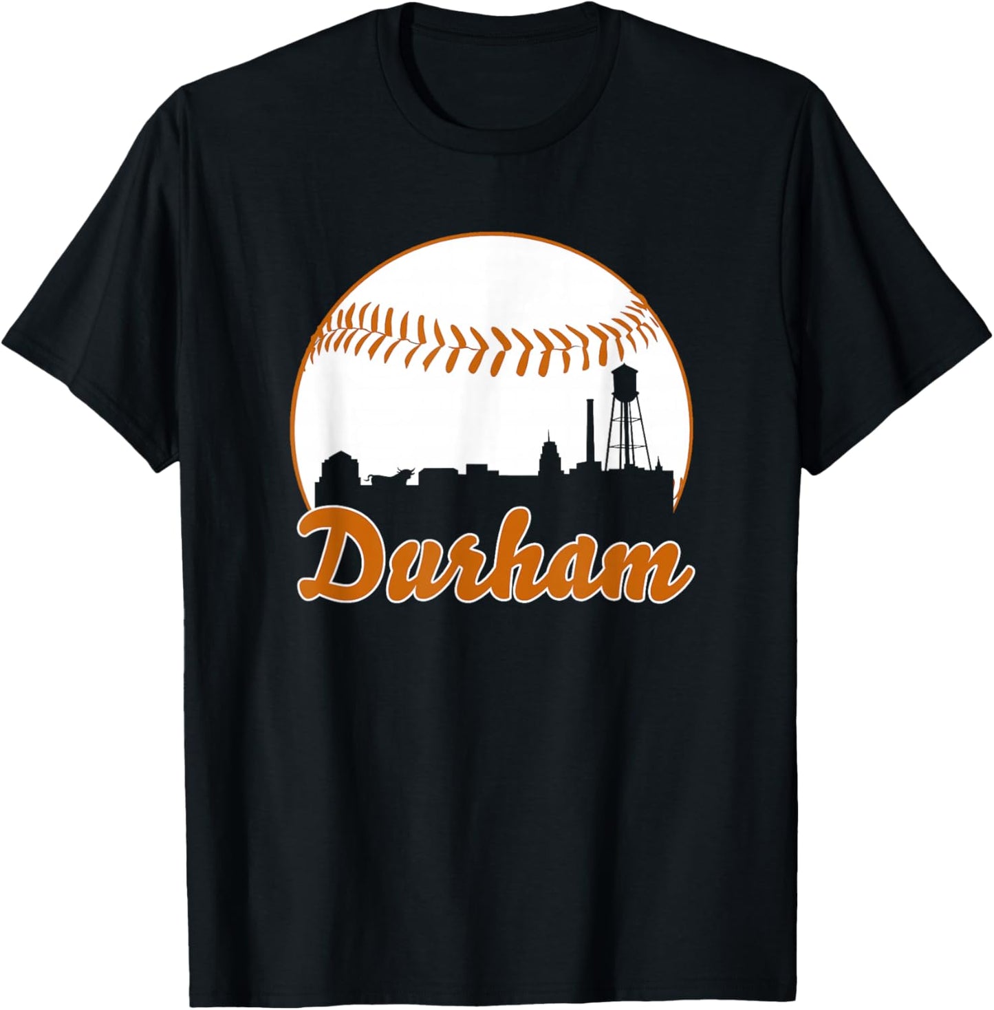 Durham Baseball Skyline North Carolina T-Shirt - T-Shirt | Black