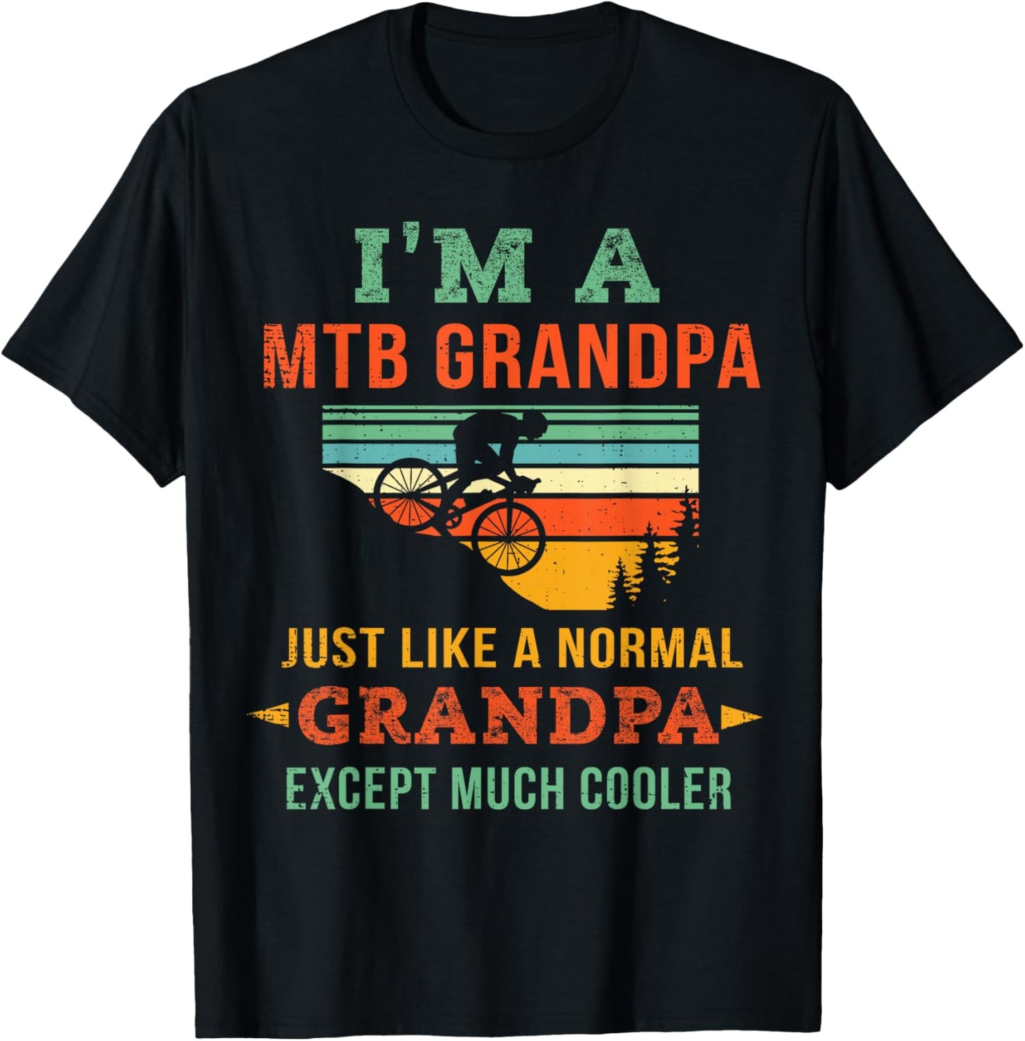 Mountain Biking Grandfather Bike MTB Grandpa Mountain Biker T-Shirt - T-Shirt | Black