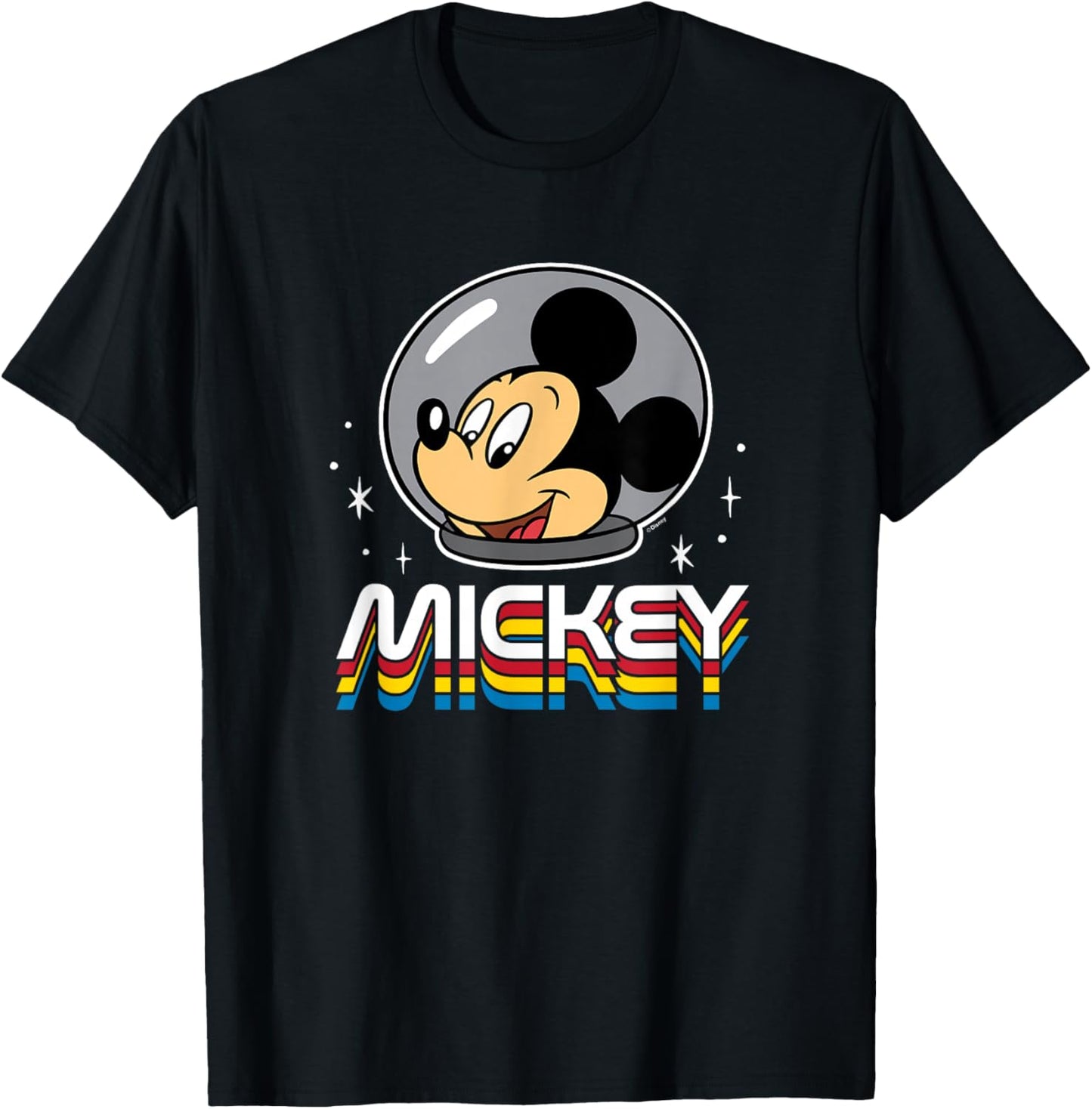 Mickey Mouse - Retro Space T-Shirt - T-Shirt | Black