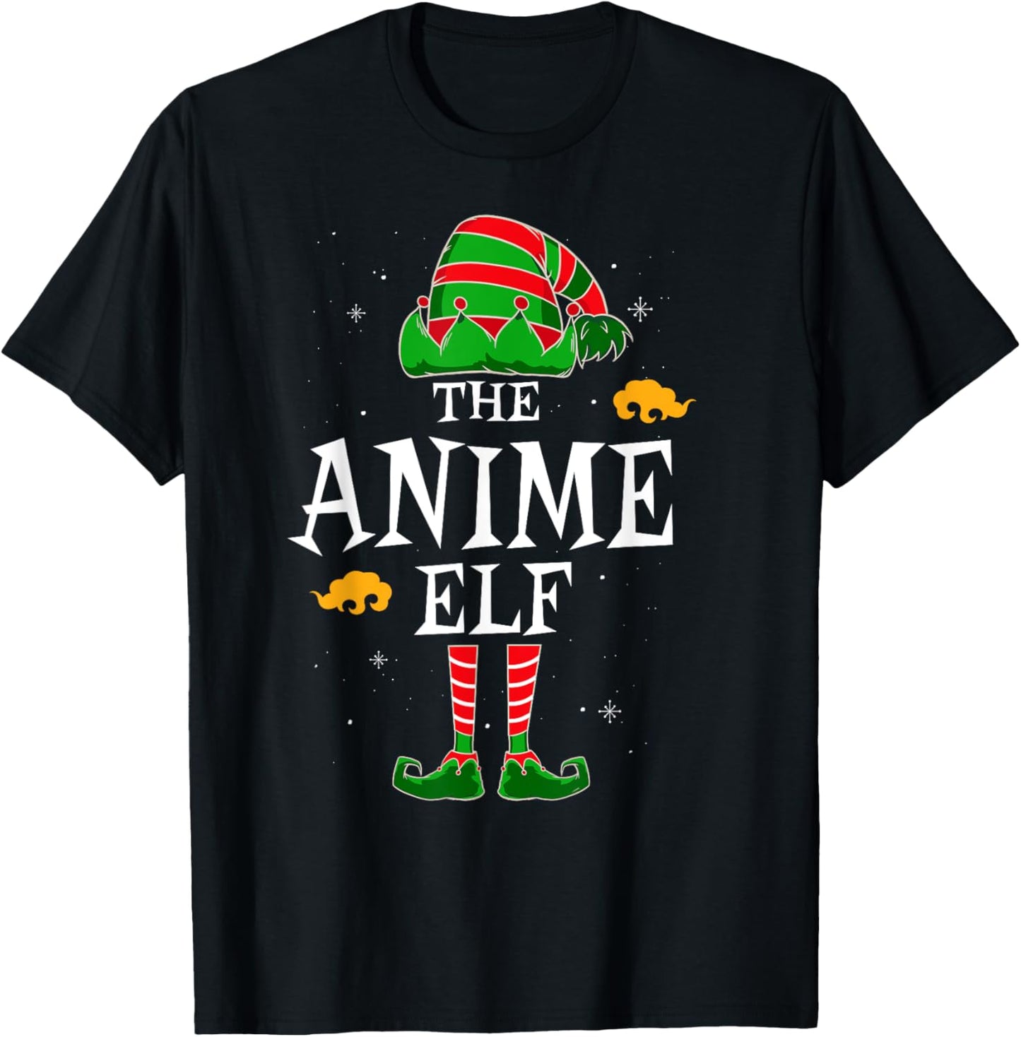 The Anime Elf Group Matching Family Christmas Holiday Funny T-Shirt - T-Shirt | Black