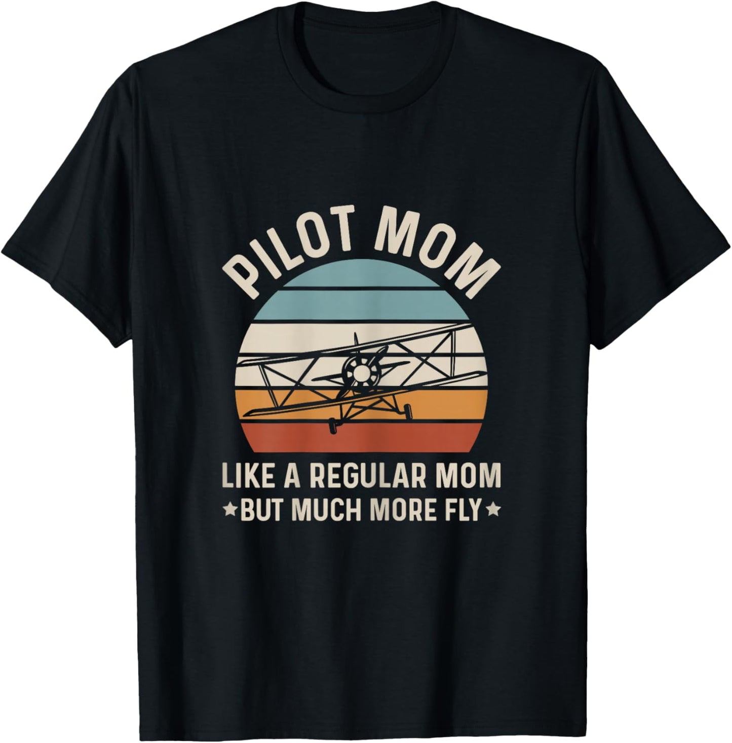Airplane Captain Design for a Pilot Mom T-Shirt - T-Shirt | Black
