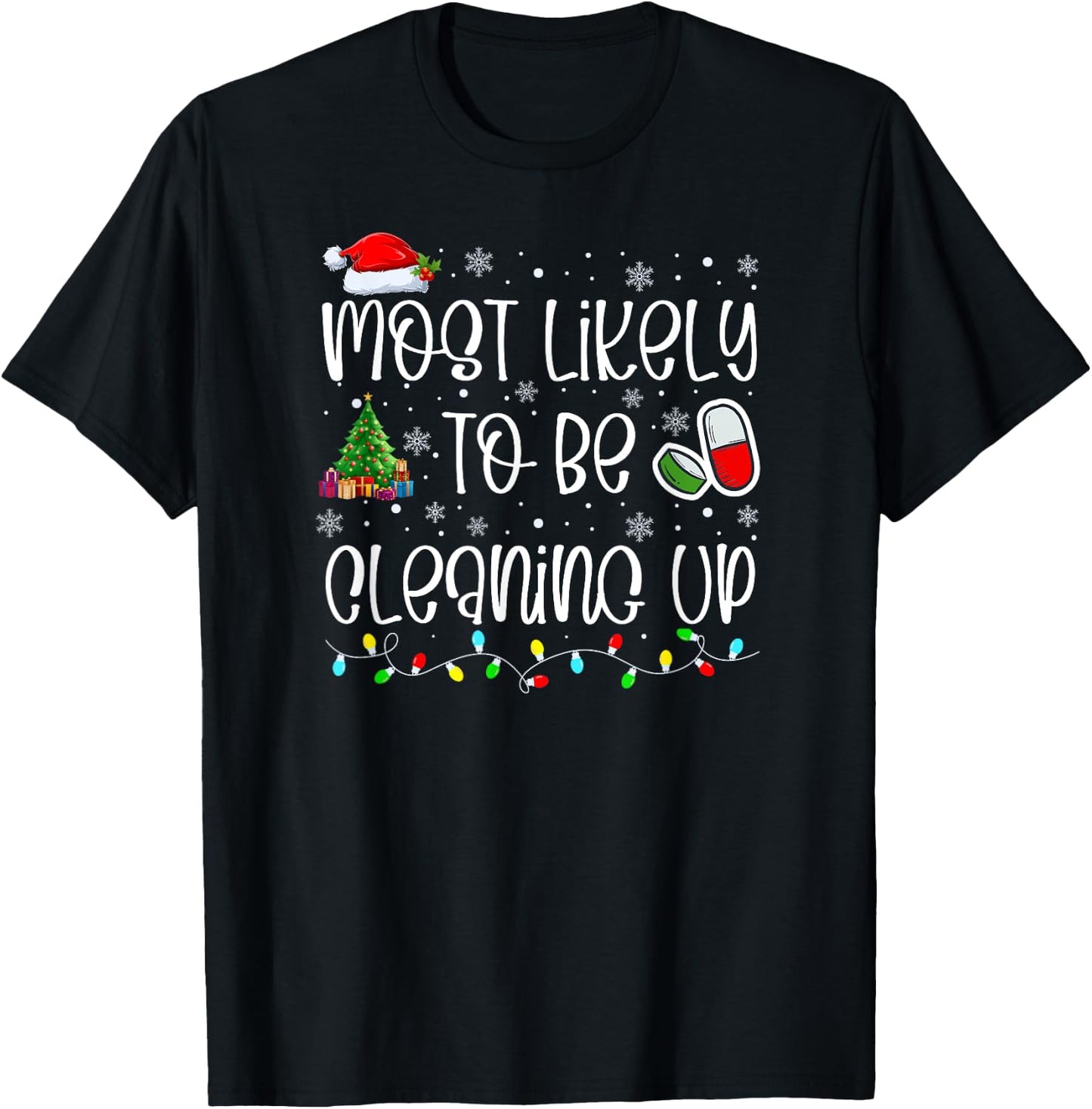 Pharmacy Christmas, Christmas Pharmacy Technician, Nurse T-Shirt - T-Shirt | Black