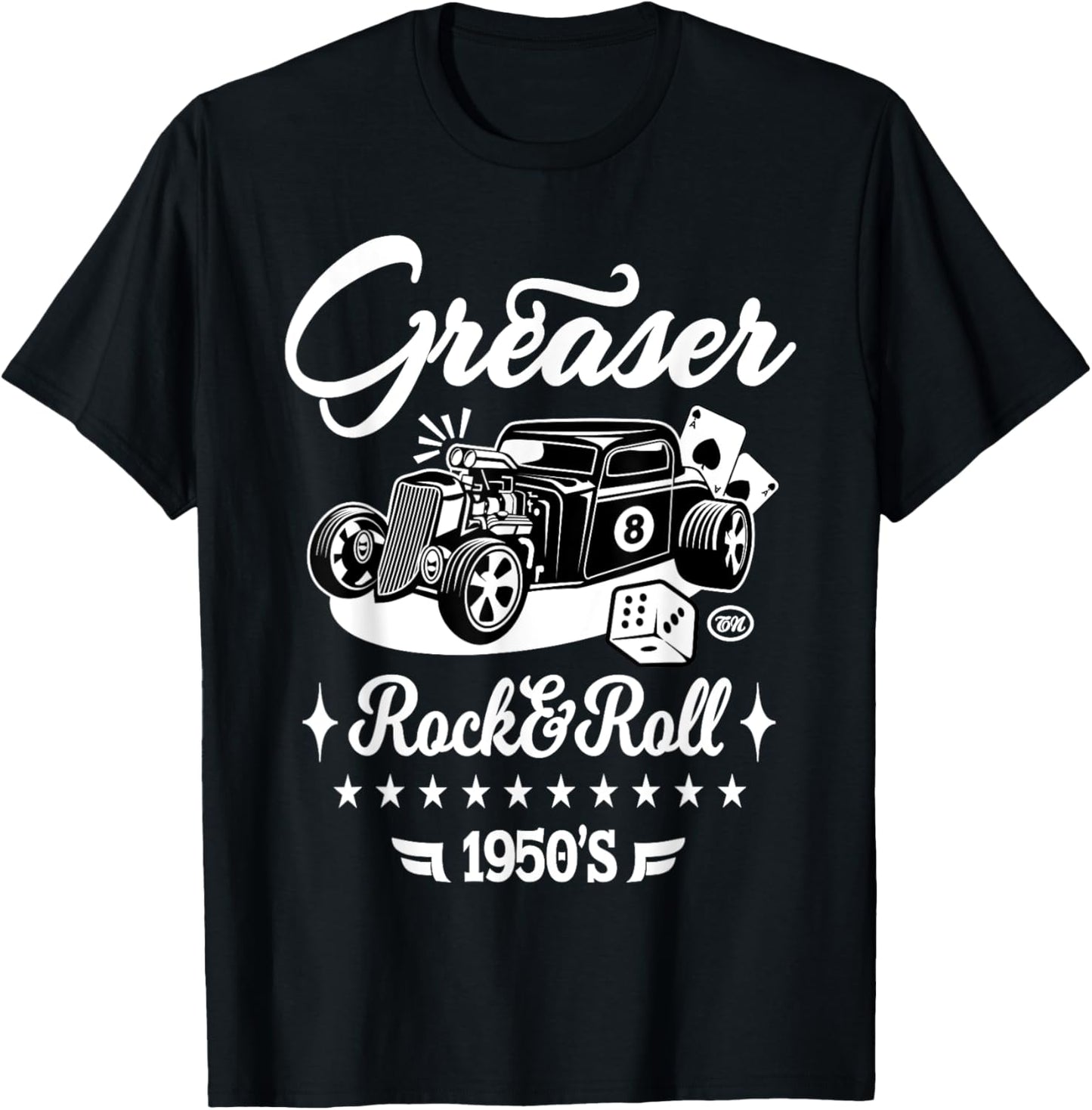 1950s Sock Hop Costume Retro 50s Vintage Rockabilly Greaser T-Shirt - T-Shirt | Black