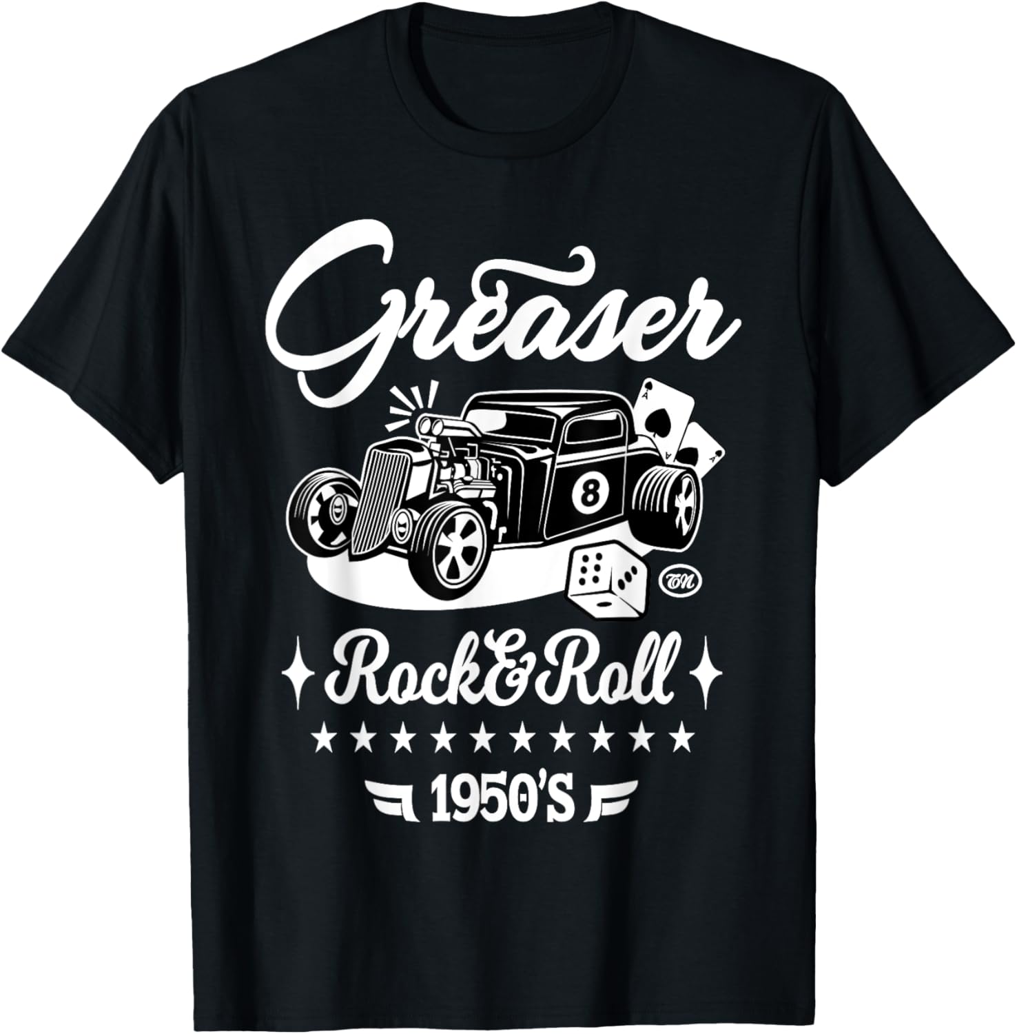 1950s Sock Hop Costume Retro 50s Vintage Rockabilly Greaser T-Shirt - T-Shirt | Black