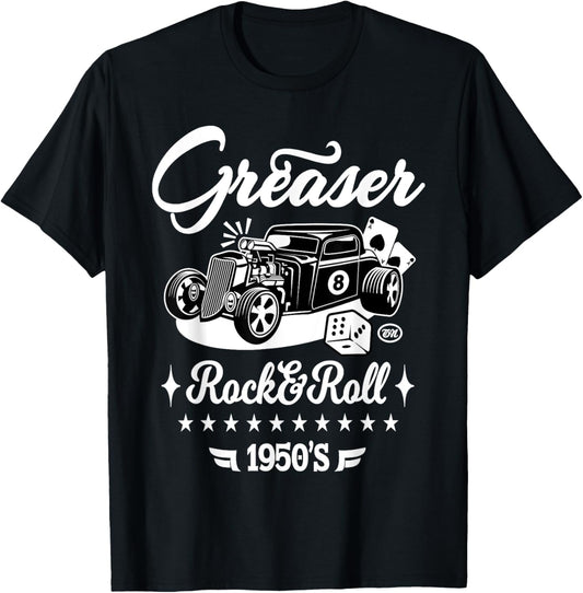 1950s Sock Hop Costume Retro 50s Vintage Rockabilly Greaser T-Shirt - T-Shirt | Black