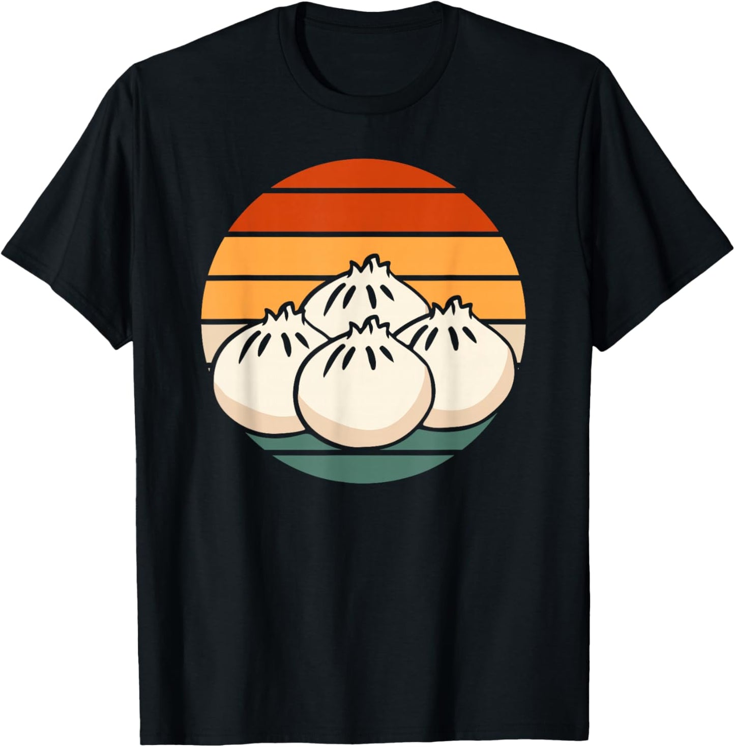 Distressed Soup Dumpling Xiaolongbao - Black Cotton , -Adults, Small, Short Sleeve T-Shirt - T-Shirt | Black