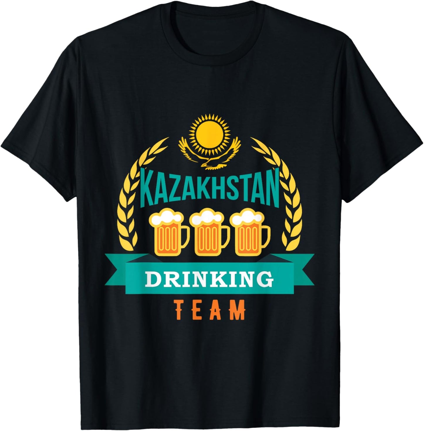 Republic of Kazakhstan Qazaqstan Kazakhian Beer T-Shirt - T-Shirt | Black