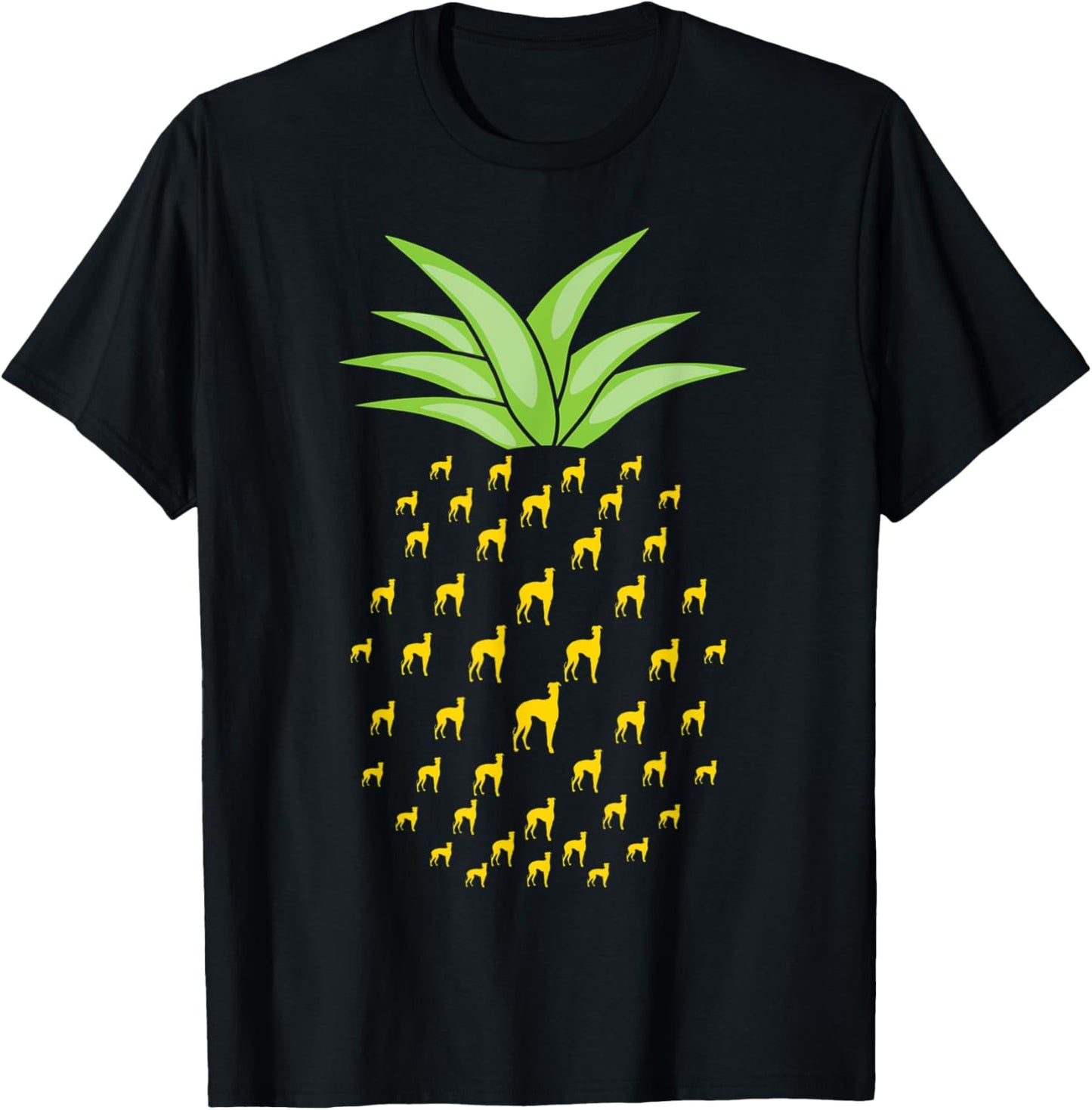 Funny Galgo Espanol Dog Ananas Pineapple T-Shirt - T-Shirt | Black