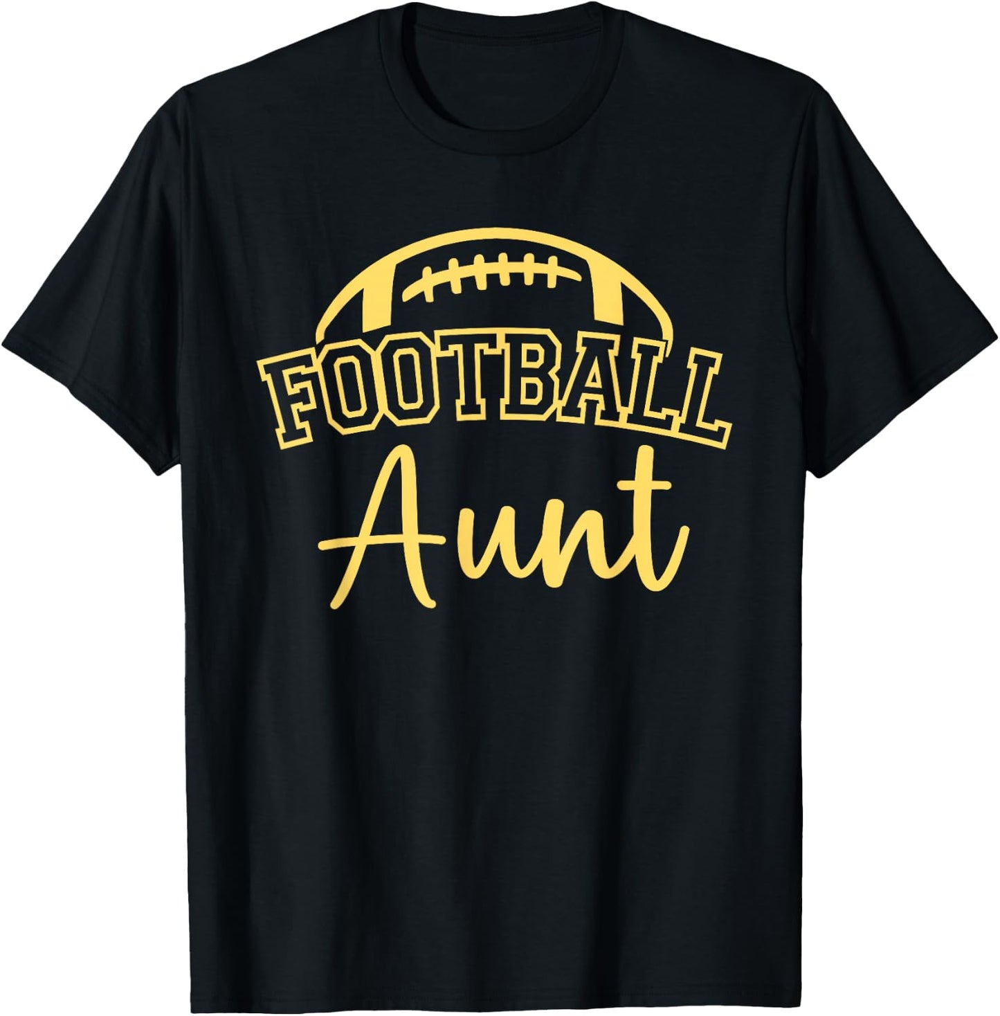 Football Aunt Matching Family Football T-Shirt - T-Shirt | Black