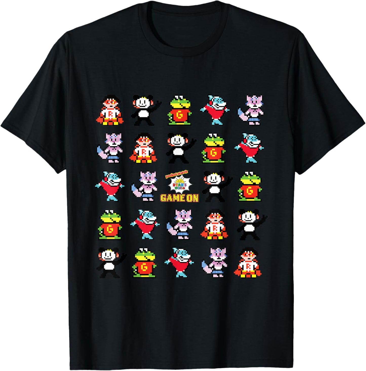 Ryan's World Game On 8-Bit T-Shirt - T-Shirt | Black