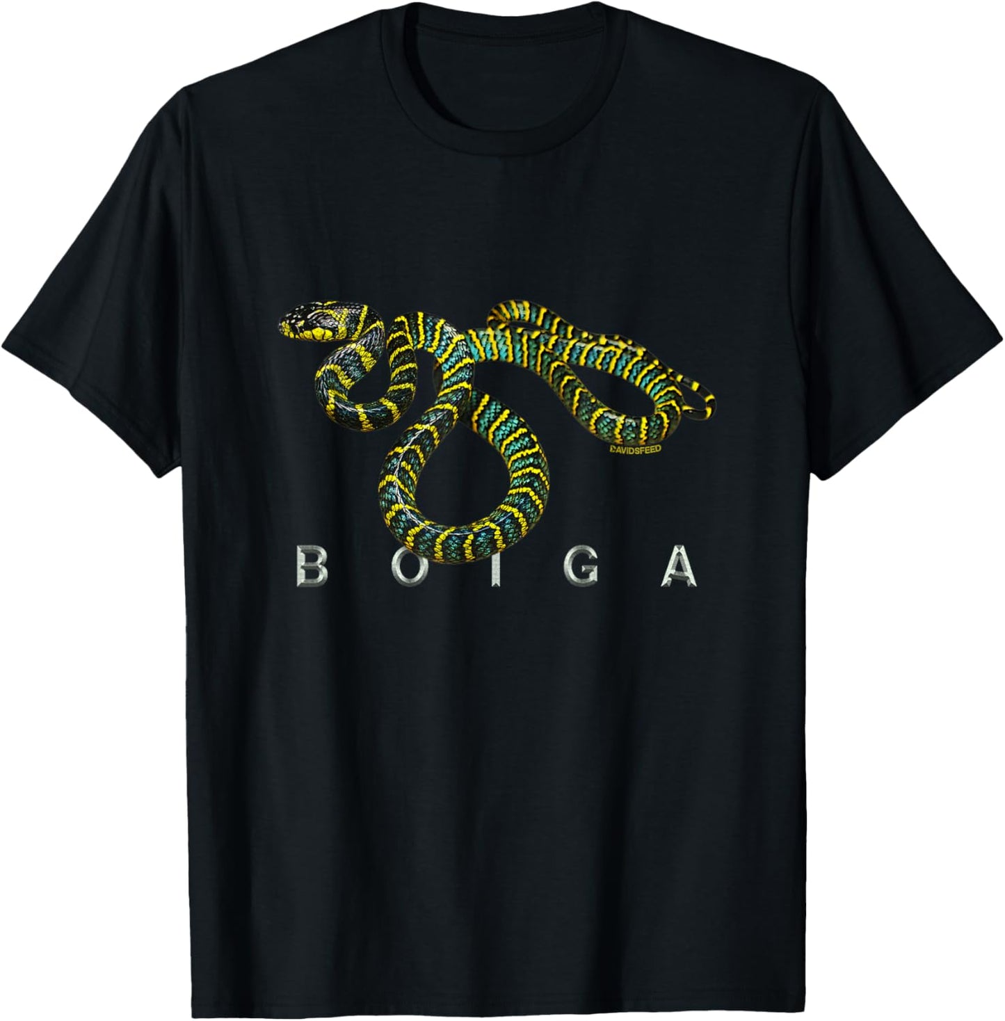 Davidsfeed Boiga | Snake reptile animal lover gift boy girl T-Shirt - T-Shirt | Black