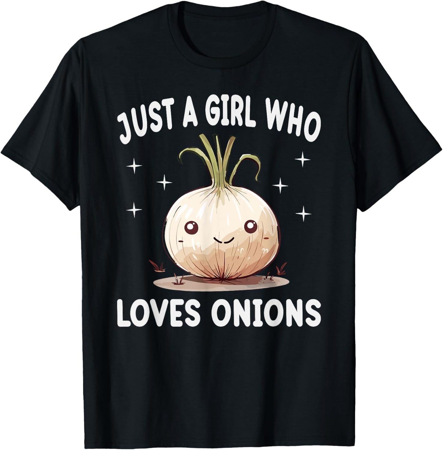 Just A Girl Who Loves Onions Funny Onions Lover Gift T-Shirt - T-Shirt | Black