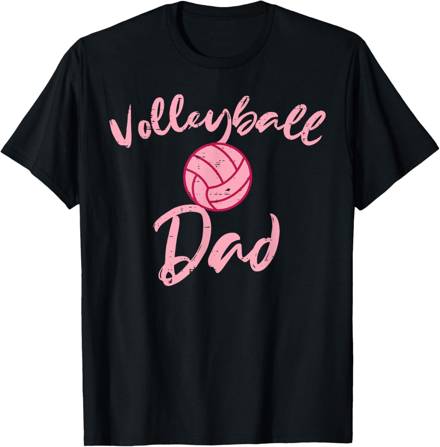 Pink Volleyball Dad Cute Family Matching Daddy Papa Men T-Shirt - T-Shirt | Black