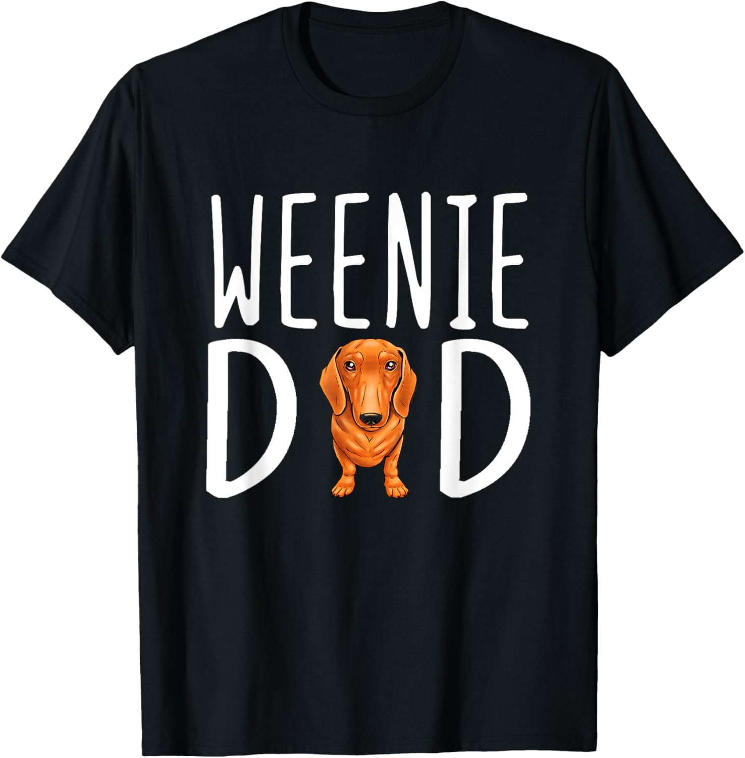 Weenie Papa Dachshund Dad Weenie Dad T-Shirt - T-Shirt | Black