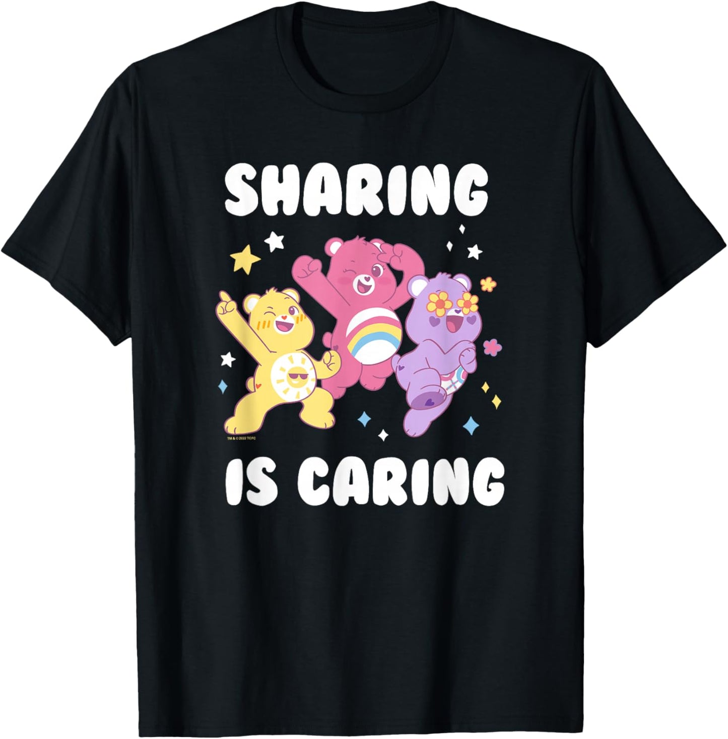 Care Bears Cheer Bear Sharing is Caring Sparkle Group Poster T-Shirt - T-Shirt | Black