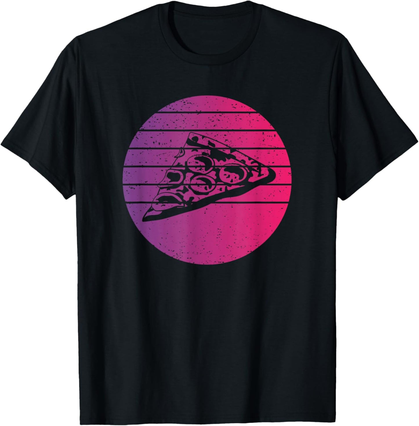 Pizza Slice Retro Style Vintage T-Shirt - T-Shirt | Black