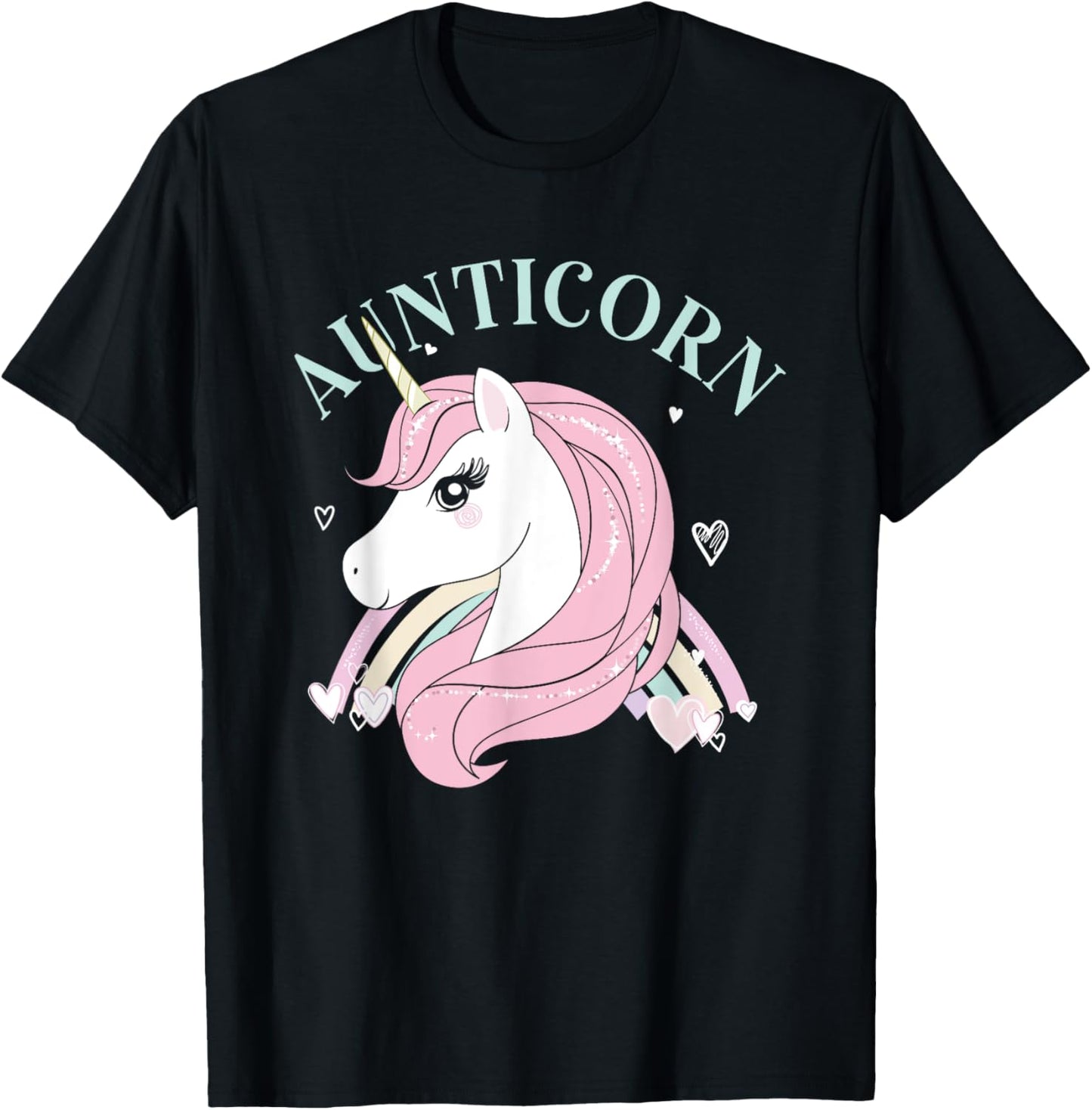 Aunticorn Aunt Unicorn Auntie Niece Nephew Sister Uncle Mom T-Shirt - T-Shirt | Black