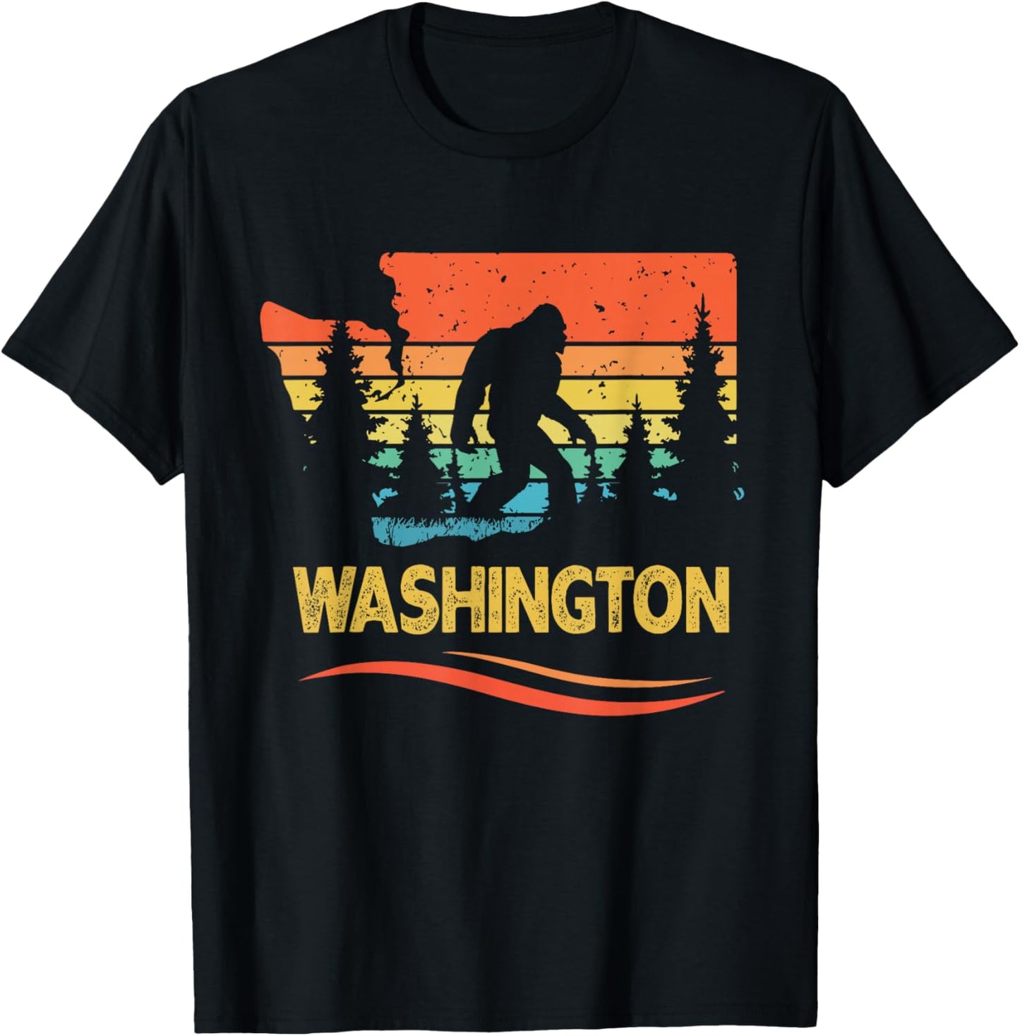 Washington with a Bigfoot or a Sasquatch T-Shirt - T-Shirt | Black