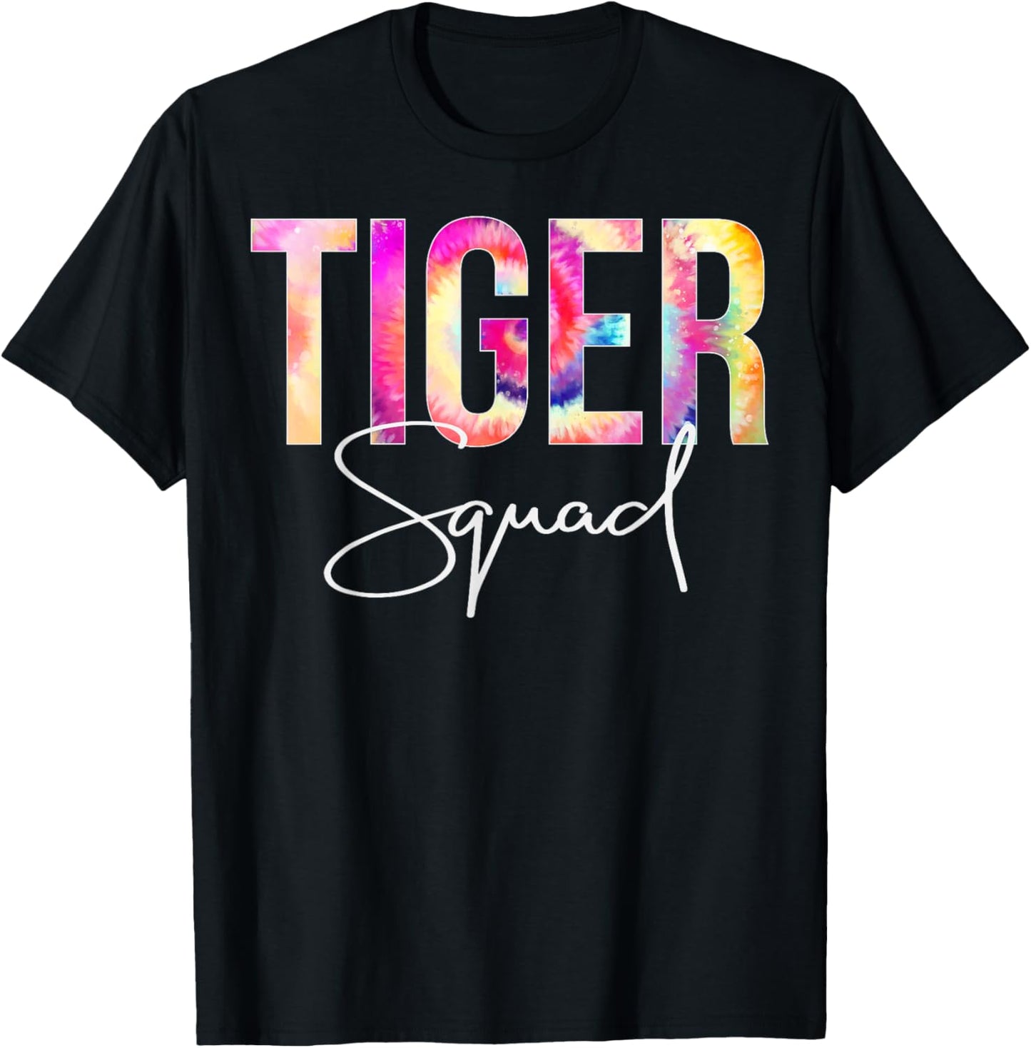 Tiger Squad Tie Dye Back To School women appreciation T-Shirt - T-Shirt | Black