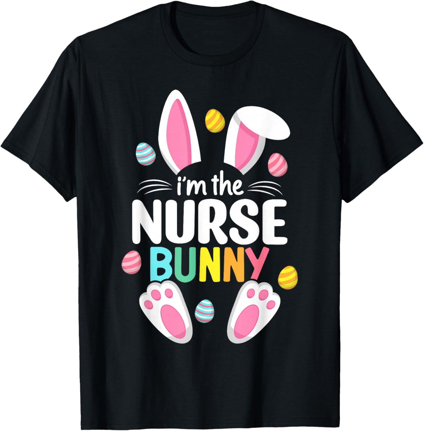Easter Nurse Bunny Ears Nursing Easter Egg Stethoscope Women T-Shirt - T-Shirt | Black