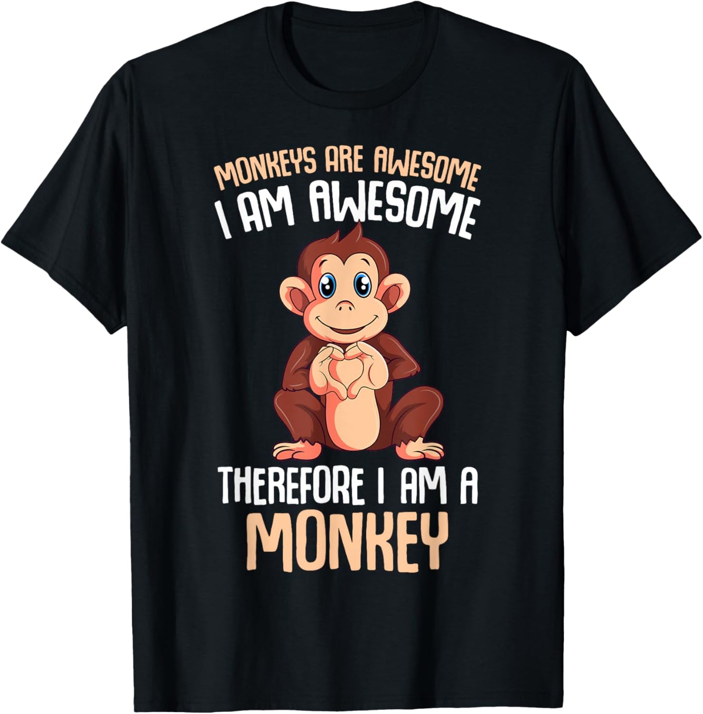 Monkeys Are Awesome Boys Kids Girls Monkey T-Shirt - T-Shirt | Black