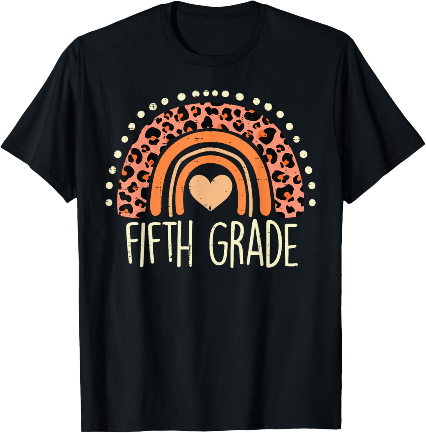 Fifth Grade 5th Rainbow First Day Of School Teacher Girls T-Shirt - T-Shirt | Black