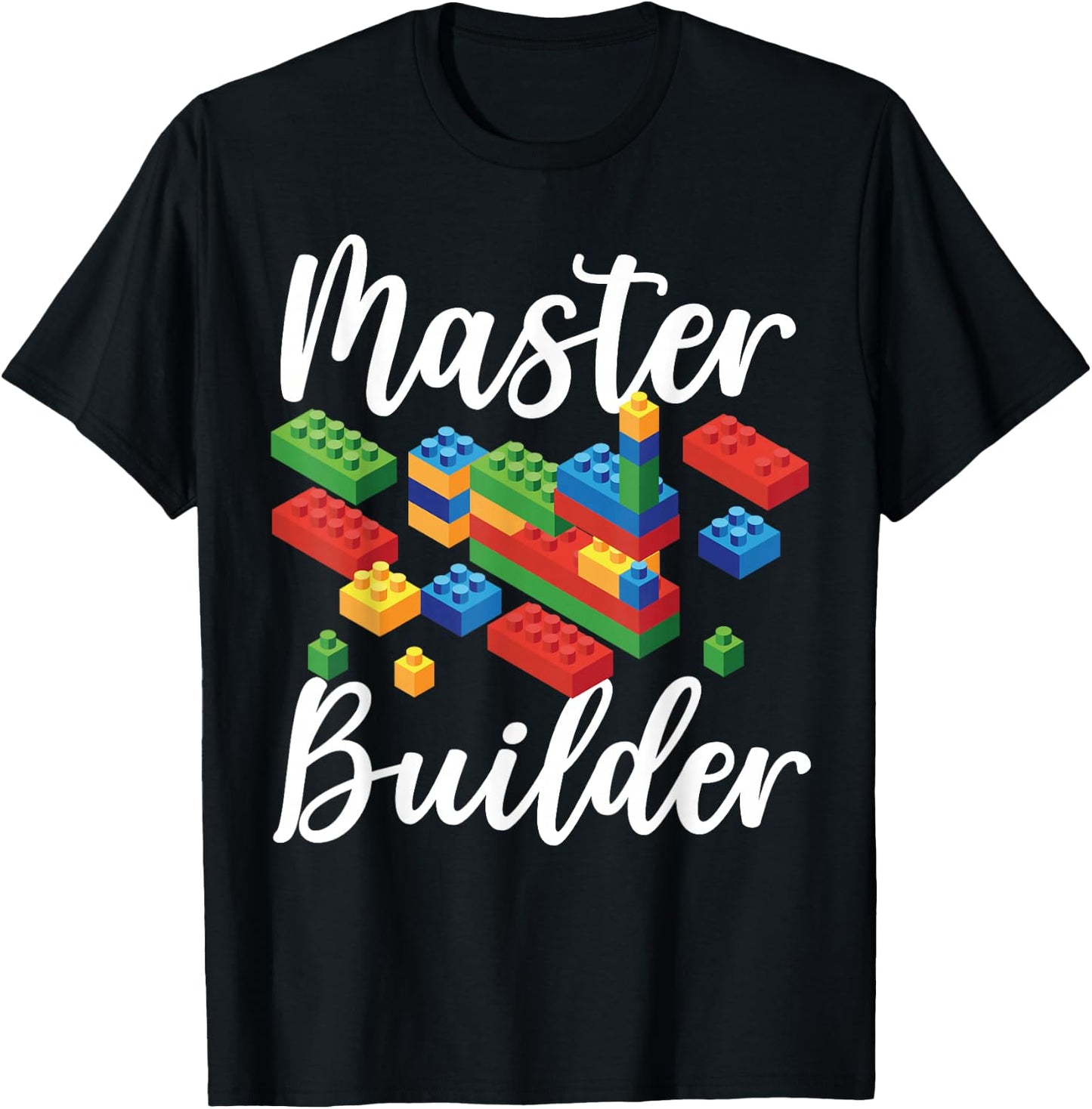 Master Builder Bricks Blocks Play Toys T-Shirt - T-Shirt | Black