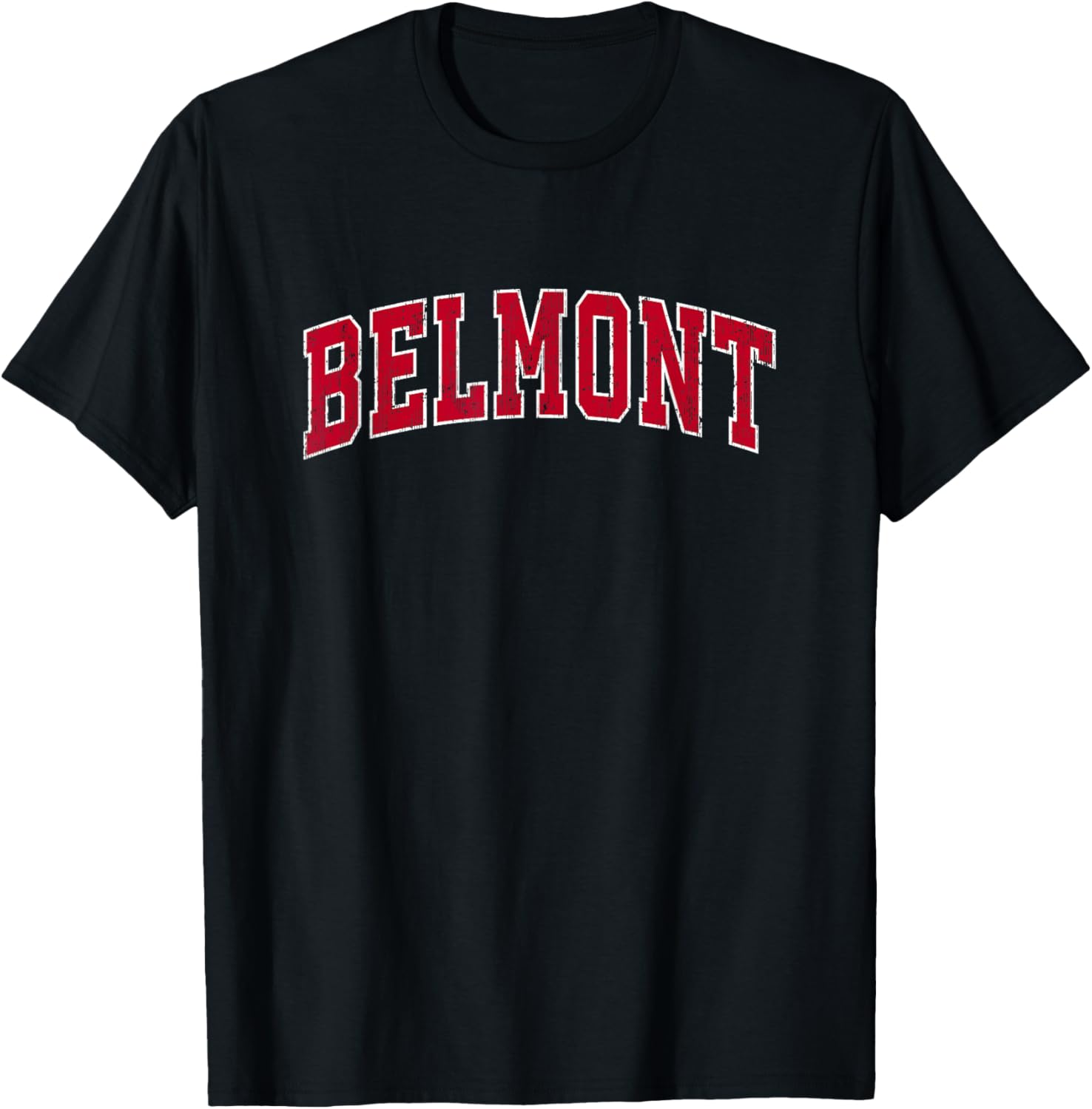 Belmont Massachusetts MA Vintage Sports Design Red Design T-Shirt - T-Shirt | Black