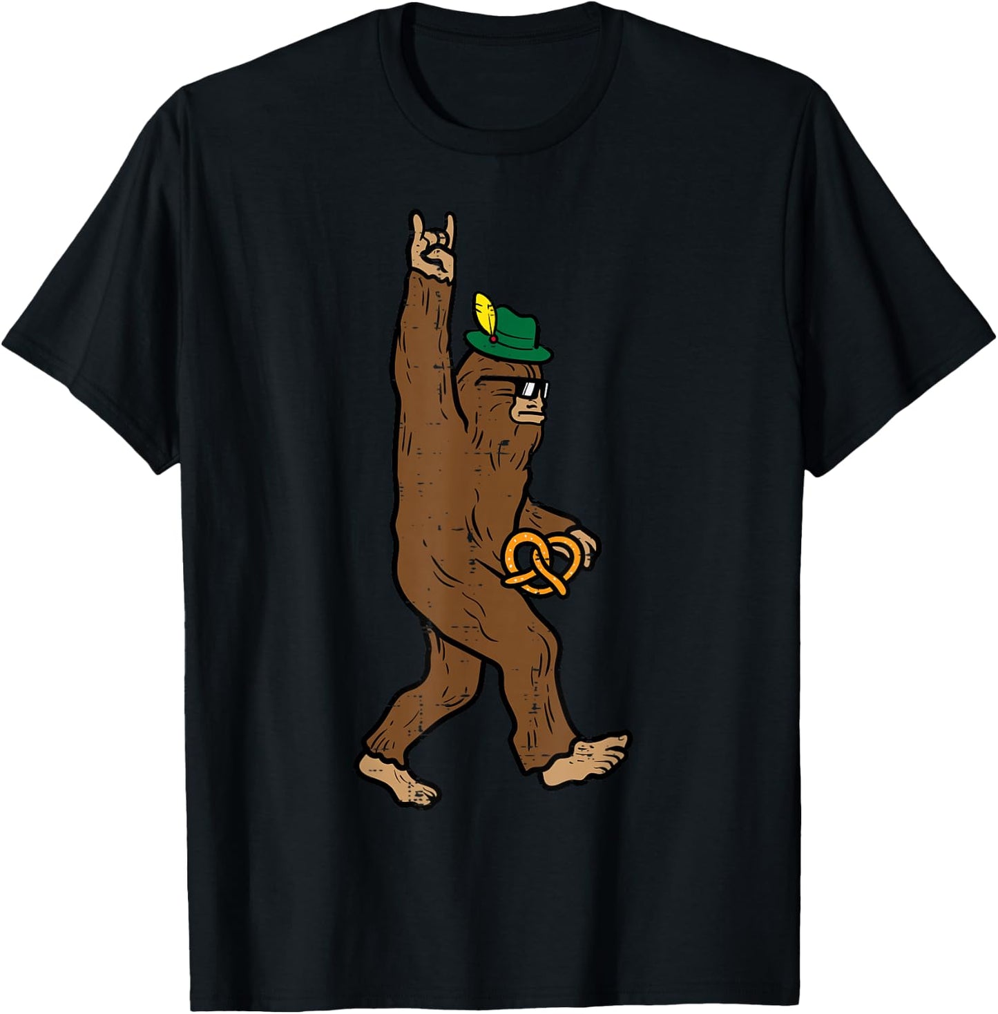 Oktoberfest Bigfoot Sasquatch Rock Rocker German Men Boy Kid T-Shirt - T-Shirt | Black