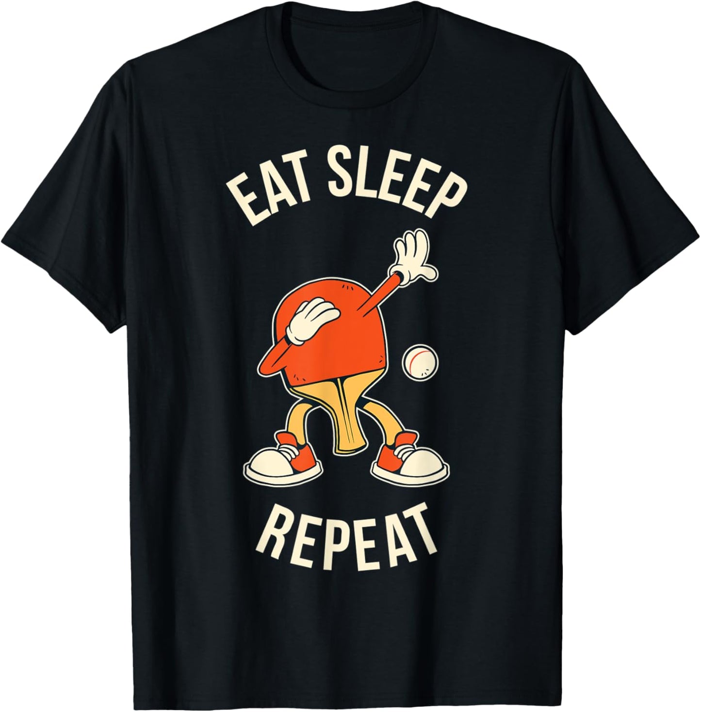 Eat Sleep Ping Pong Repeat T-Shirt - T-Shirt | Black