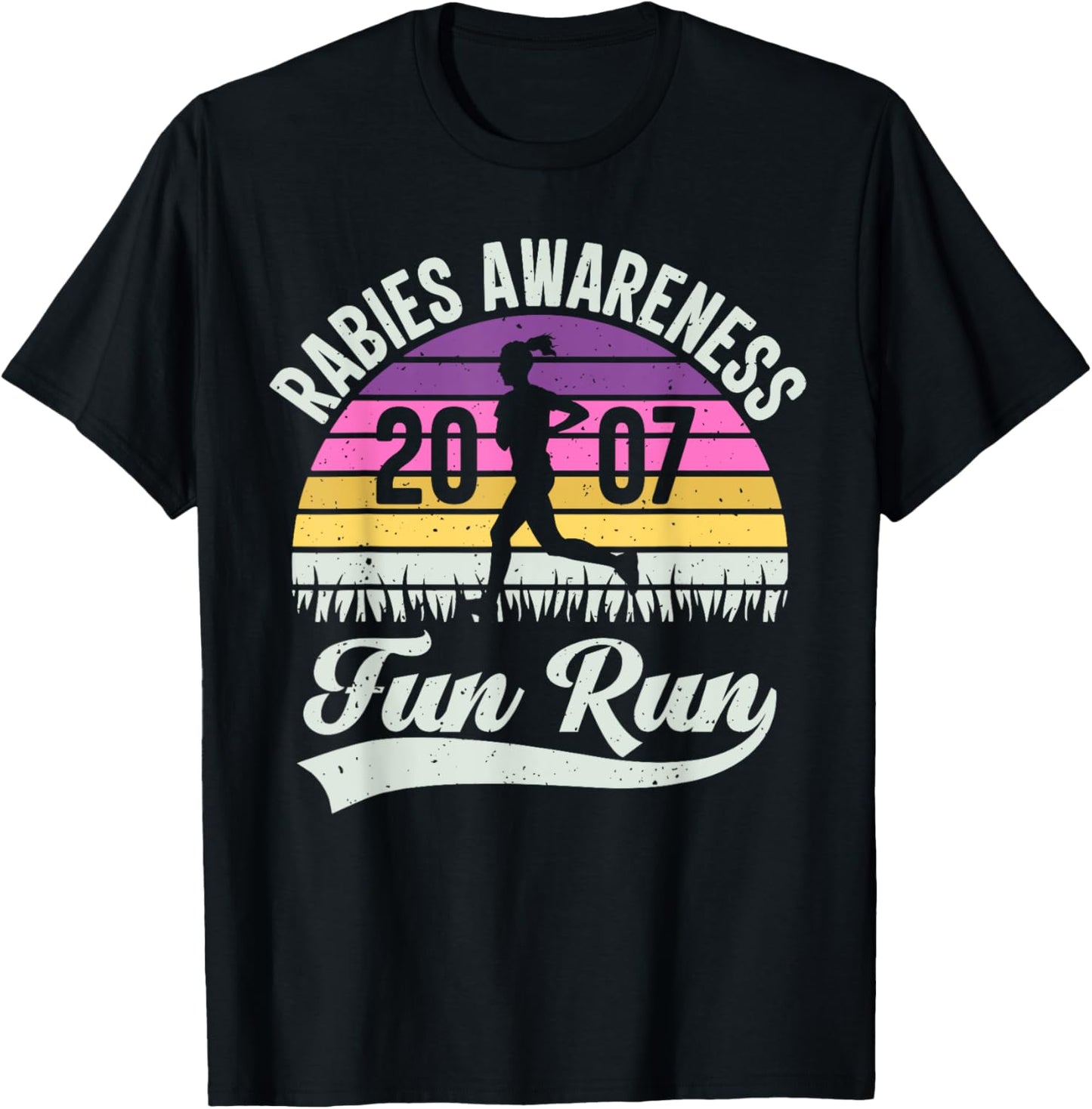 Rabies Awareness Fun Run Funny TV Comedy Running T-Shirt - T-Shirt | Black
