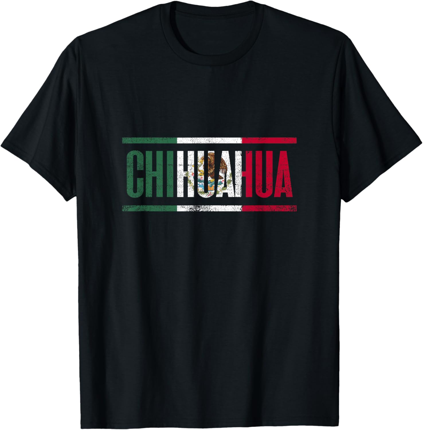 Chihuahua with the Bandera of Mexico T-Shirt - T-Shirt | Black
