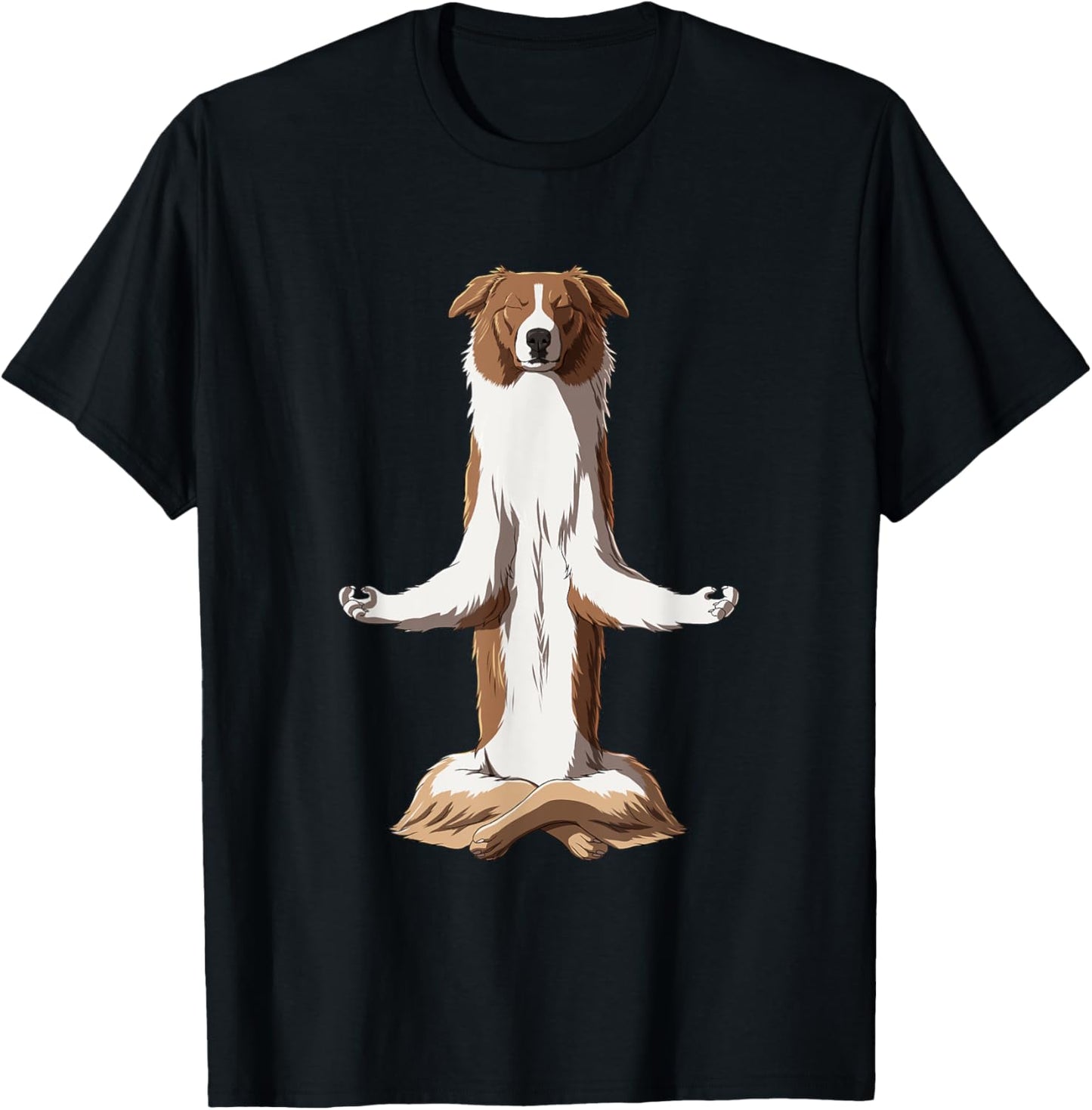 Funny Yoga Dog English Shepherd Men Women Kids T-Shirt - T-Shirt | Black