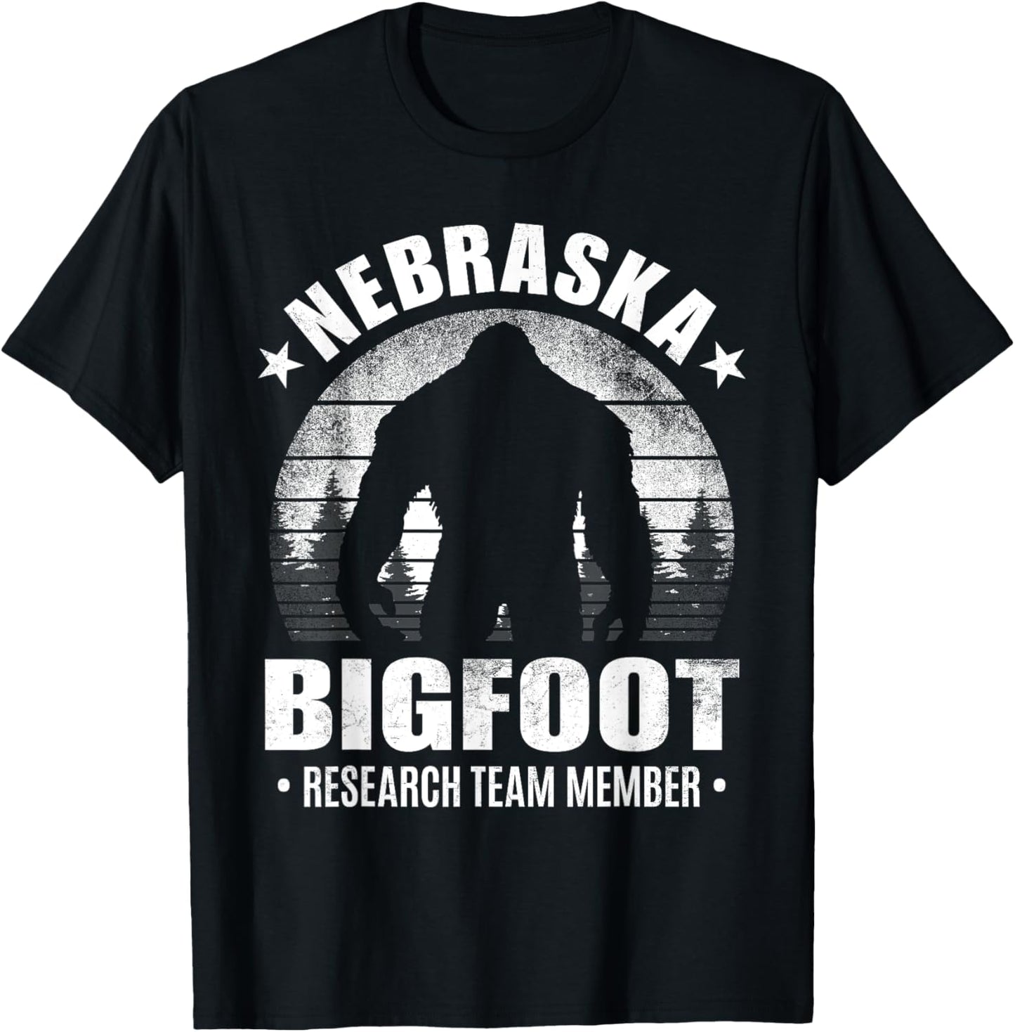 Nebraska Bigfoot Research Team Member Sasquatch Sunset T-Shirt - T-Shirt | Black