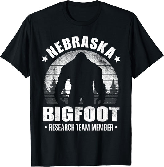 Nebraska Bigfoot Research Team Member Sasquatch Sunset T-Shirt - T-Shirt | Black