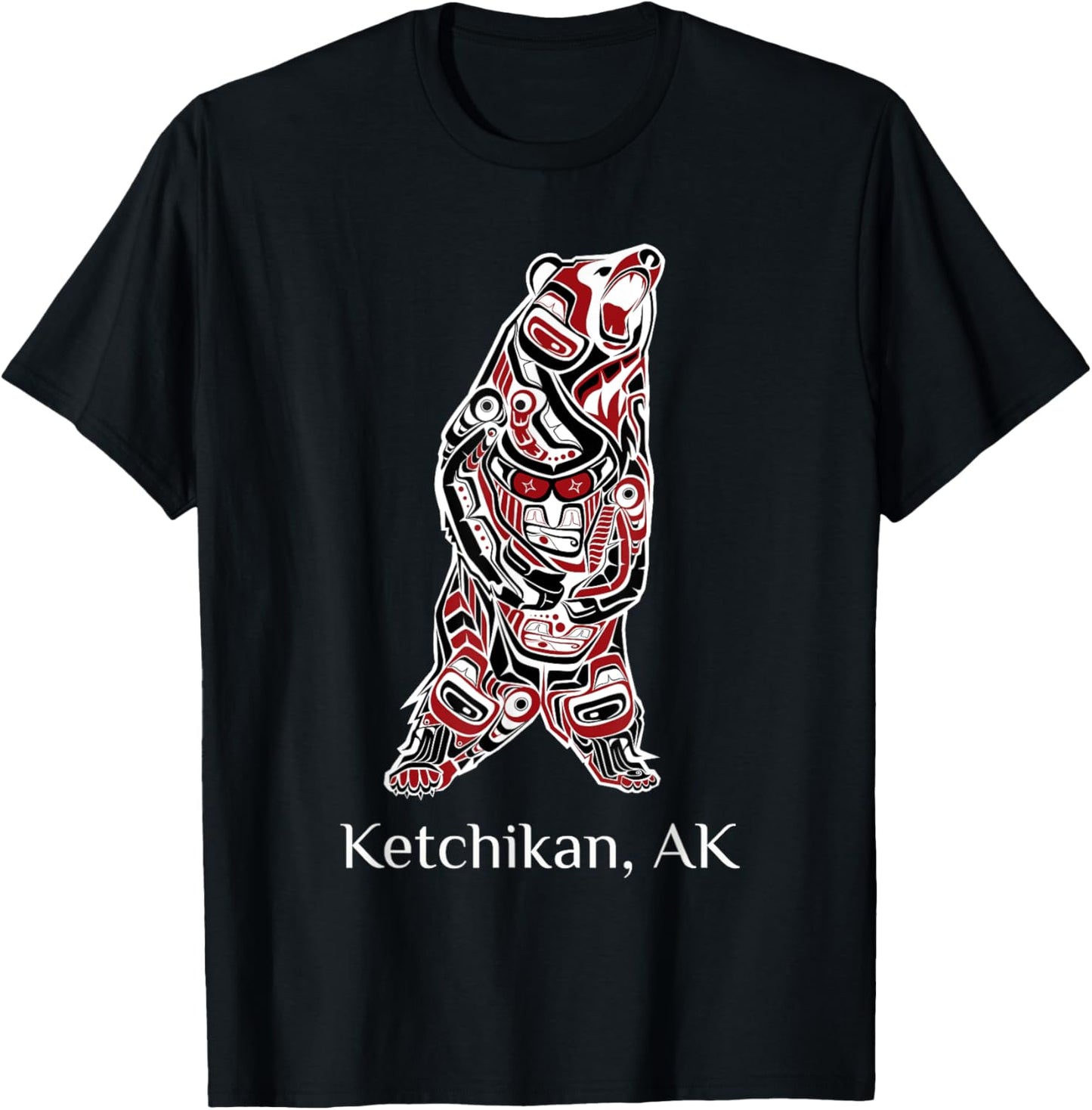 Ketchikan Alaska Native American Indian Brown Grizzly Bear T-Shirt - T-Shirt | Black