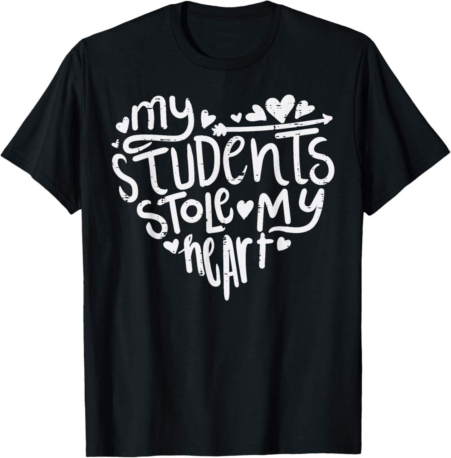 Students stole my heart teacher Valentine's Day T-Shirt - T-Shirt | Black