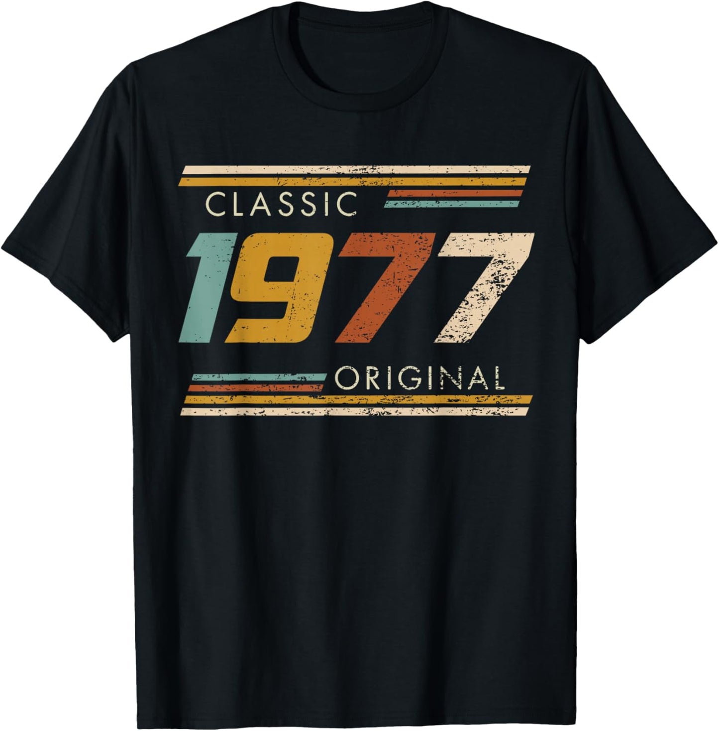 Classic 1977 Original Vintage Birthday Est 1977 Edition T-Shirt - T-Shirt | Black