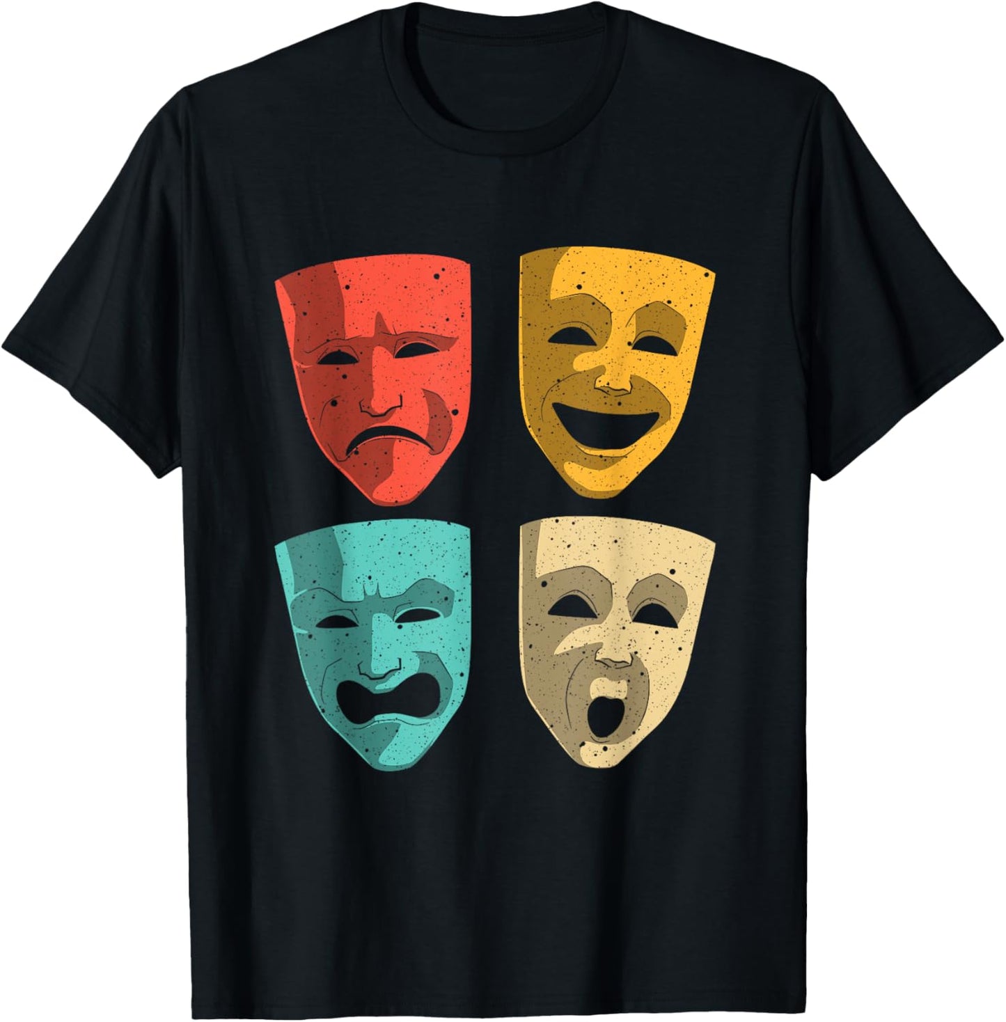 Funny Theater Design Men Women Theatre Masks Broadway Drama T-Shirt - T-Shirt | Black