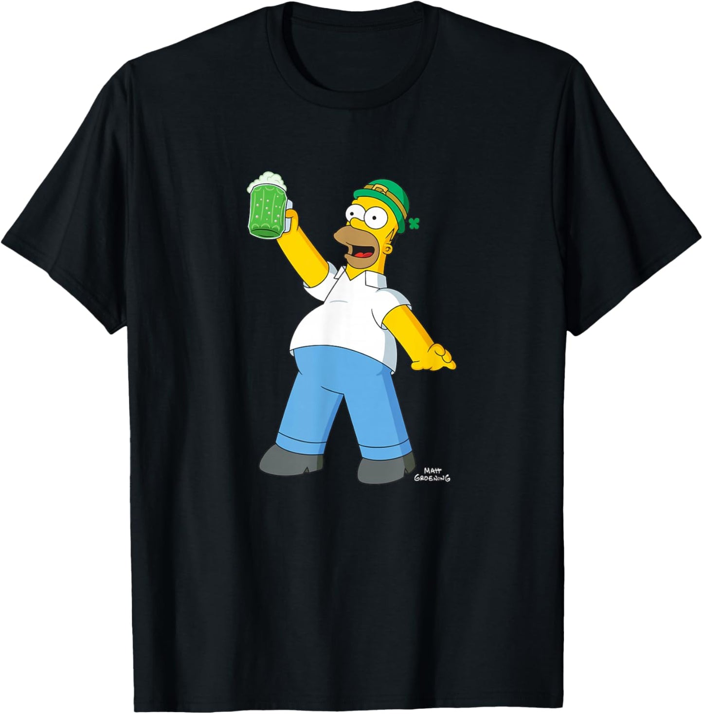 The Simpsons Homer Simpson Green Duff Beer St. Patrick's Day T-Shirt - T-Shirt | Black