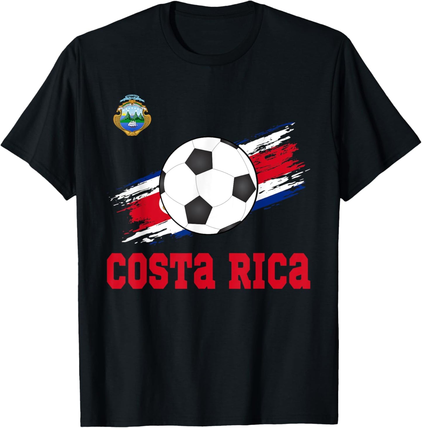Costa Rica Soccer Costa Rican Football Costa Rica Futbol T-Shirt - T-Shirt | Black
