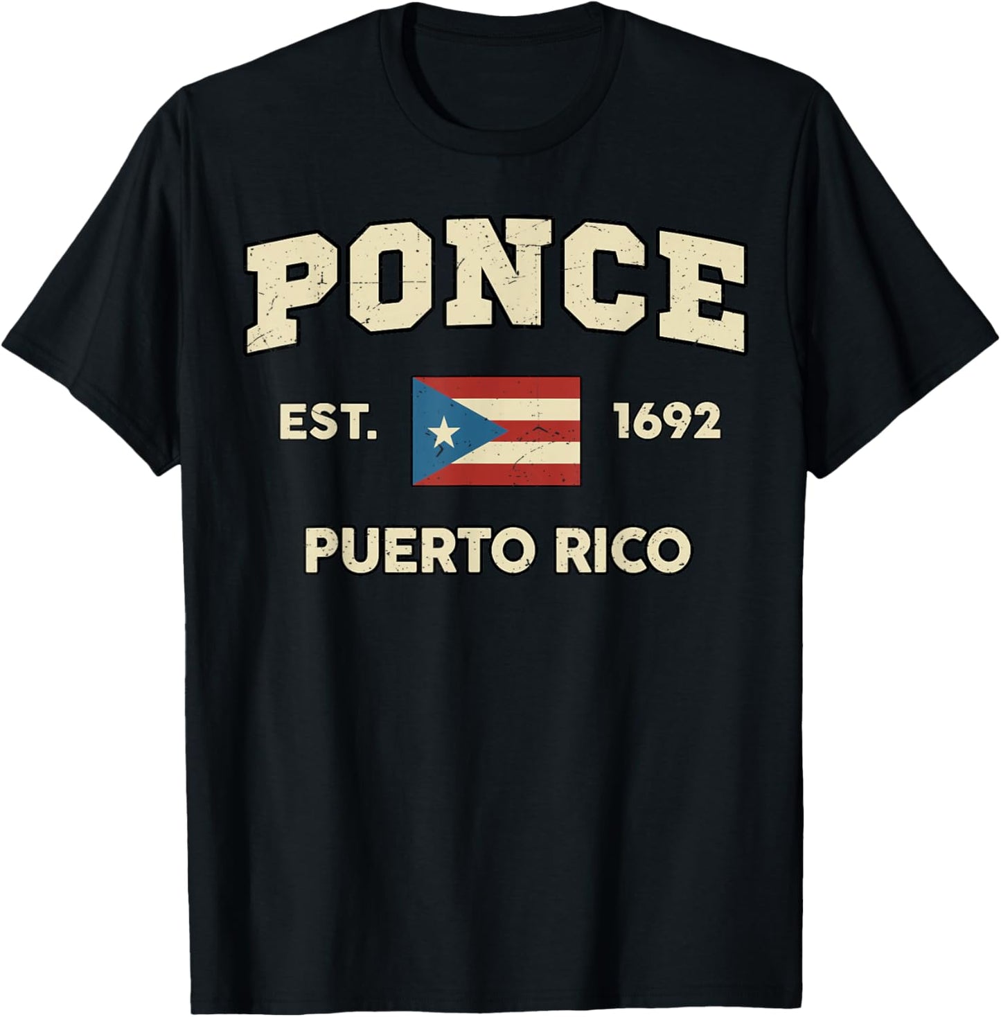 Ponce Puerto Rico Shirt Puerto Rican Flag Boricua Pride T-Shirt - T-Shirt | Black