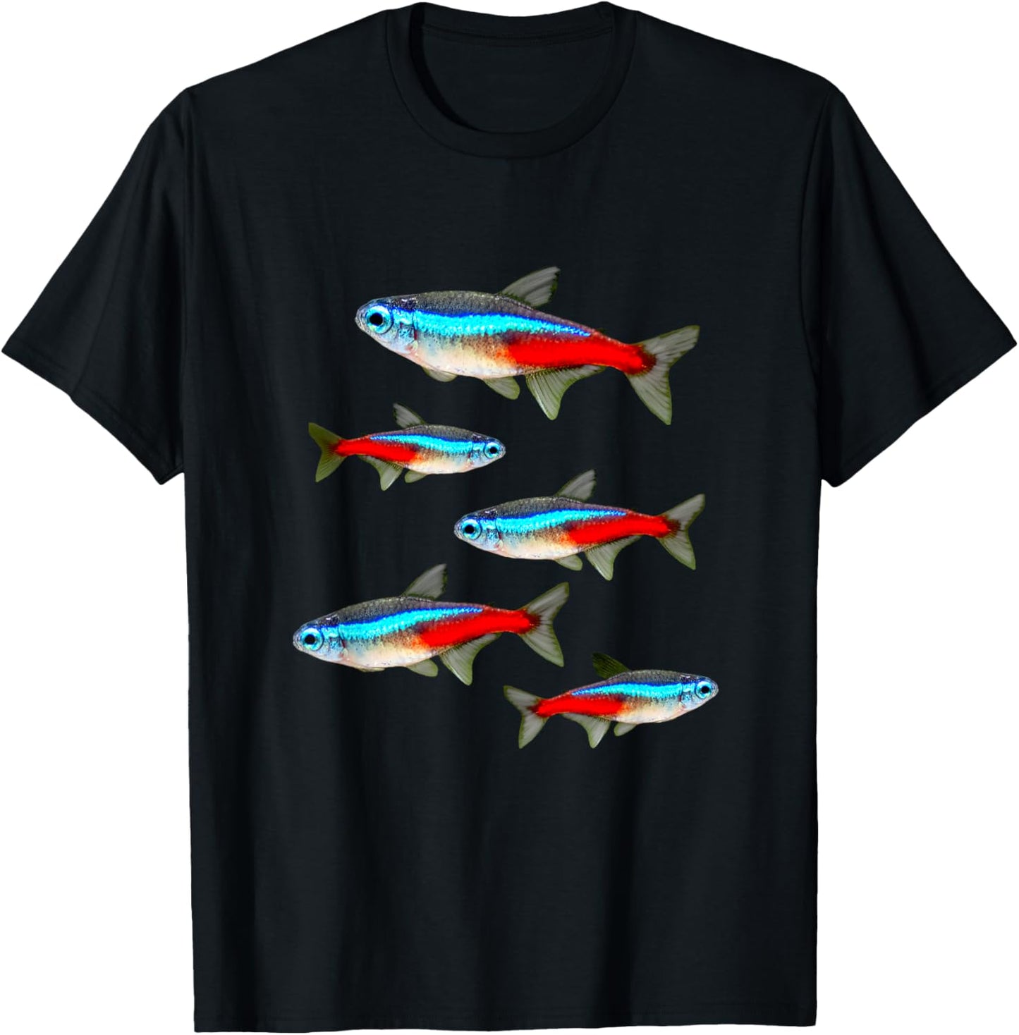 Neon Tetras Aquarium Schooling Fish Tank Lovers T-Shirt - T-Shirt | Black