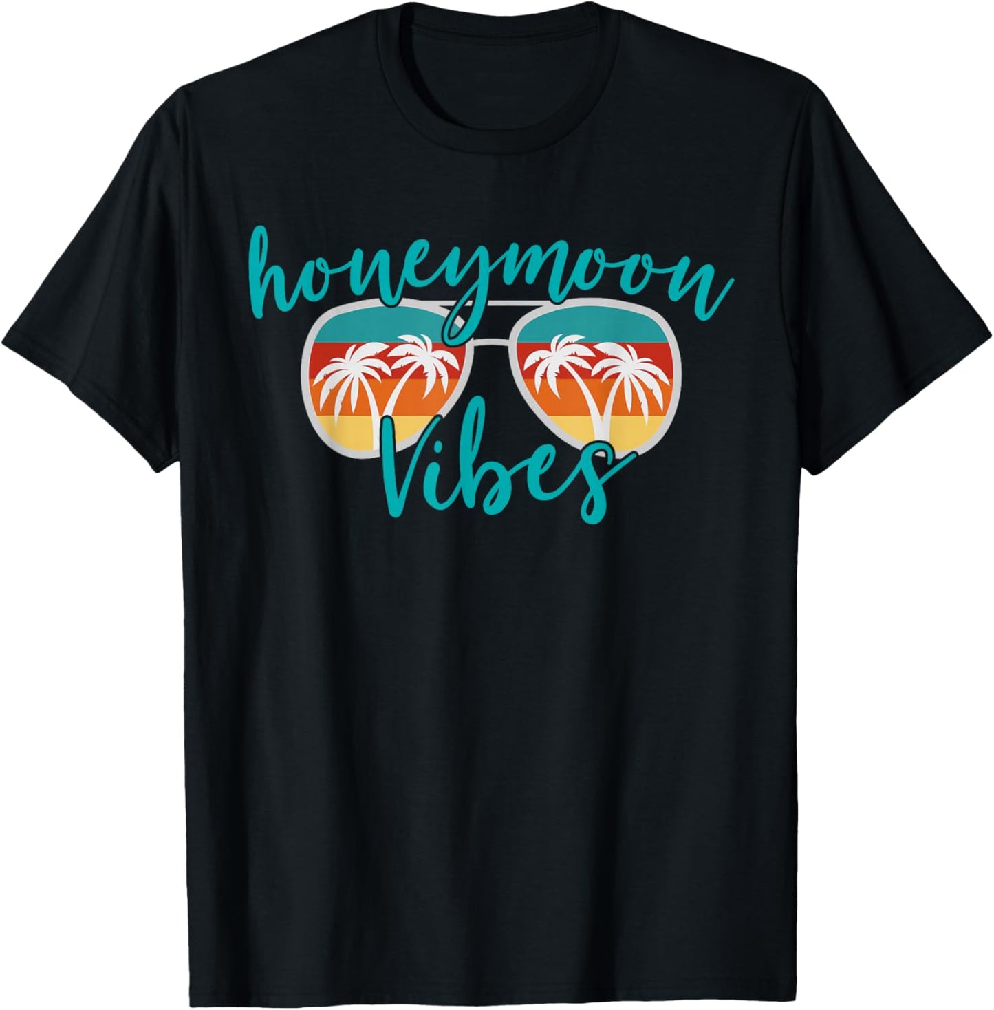 Honeymoon Vibes Cute Couples Trip Matching Vacation T-Shirt - T-Shirt | Black